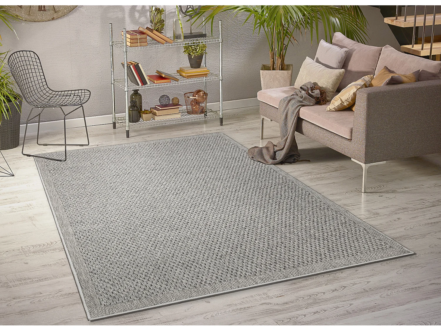Teppich ORIGI 3667 grau - flachgewebte SISAL schnur 194x290 cm