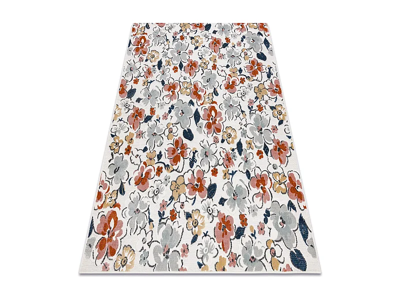 Tapis Structurel BOTANIC 65239 fleurs, tissé à plat sur balcon, terr 157x220 cm