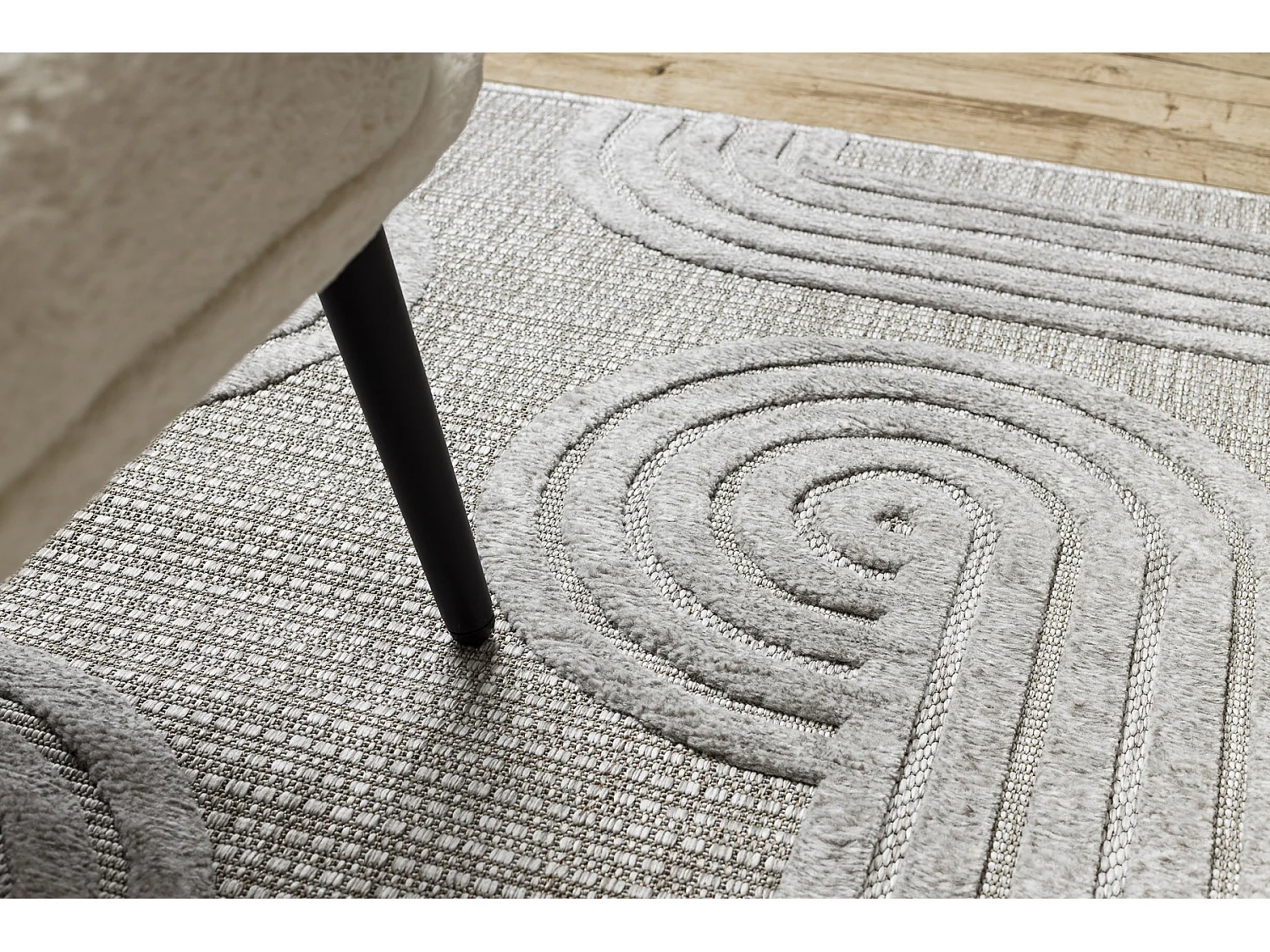 Tapis SANTO SIZAL 1001 géométrique gris  160x220 cm