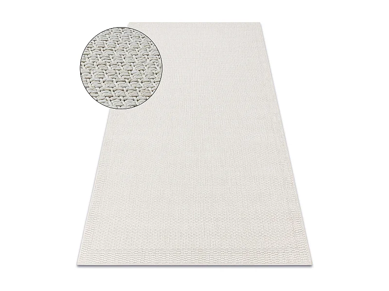 Tapis ORIGI 3737 crème - Cadre ficelle SISAL tissée à plat 194x290 cm