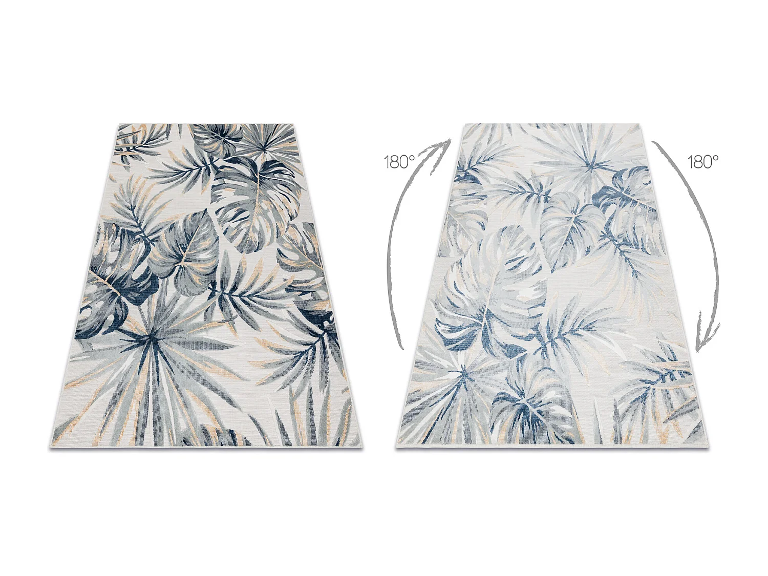 Tapis Structurel BOTANIC 65265 Feuilles de monstère tissé à plat su 157x220 cm