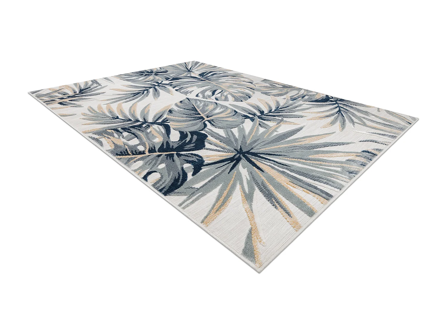 Tapis Structurel BOTANIC 65265 Feuilles de monstère tissé à plat su 157x220 cm