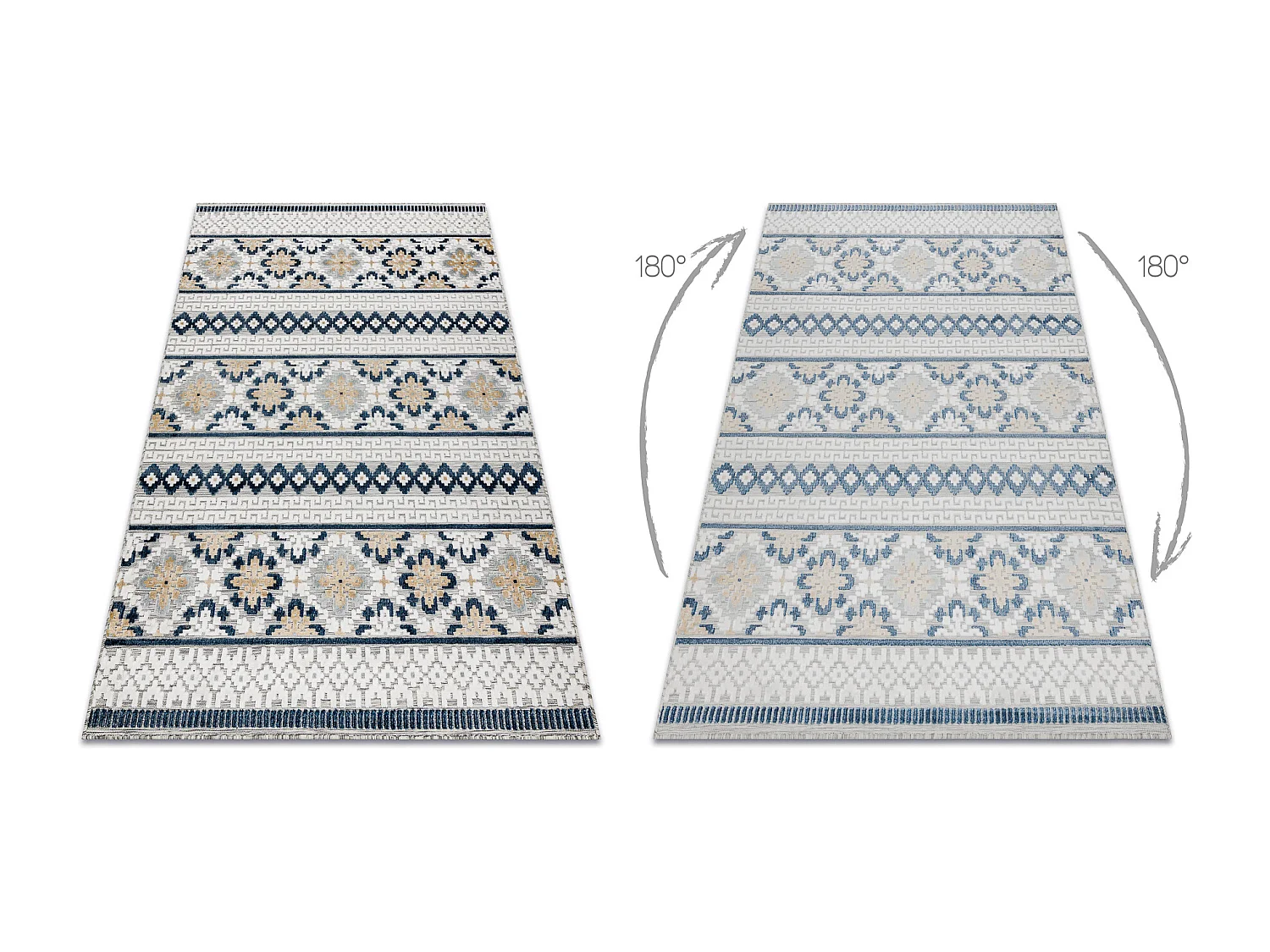 Tapis Structurel BOTANIC 65252 Boho, tissé à plat sur balcon, terras 157x220 cm