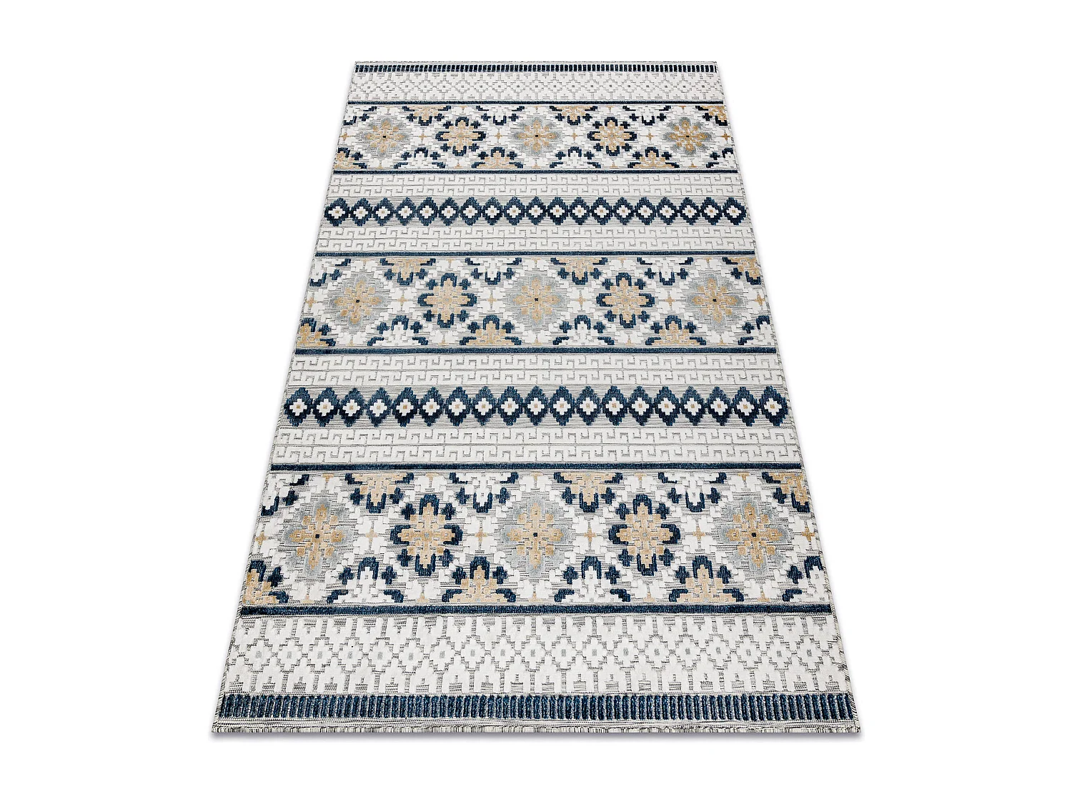 Tapis Structurel BOTANIC 65252 Boho, tissé à plat sur balcon, terras 157x220 cm