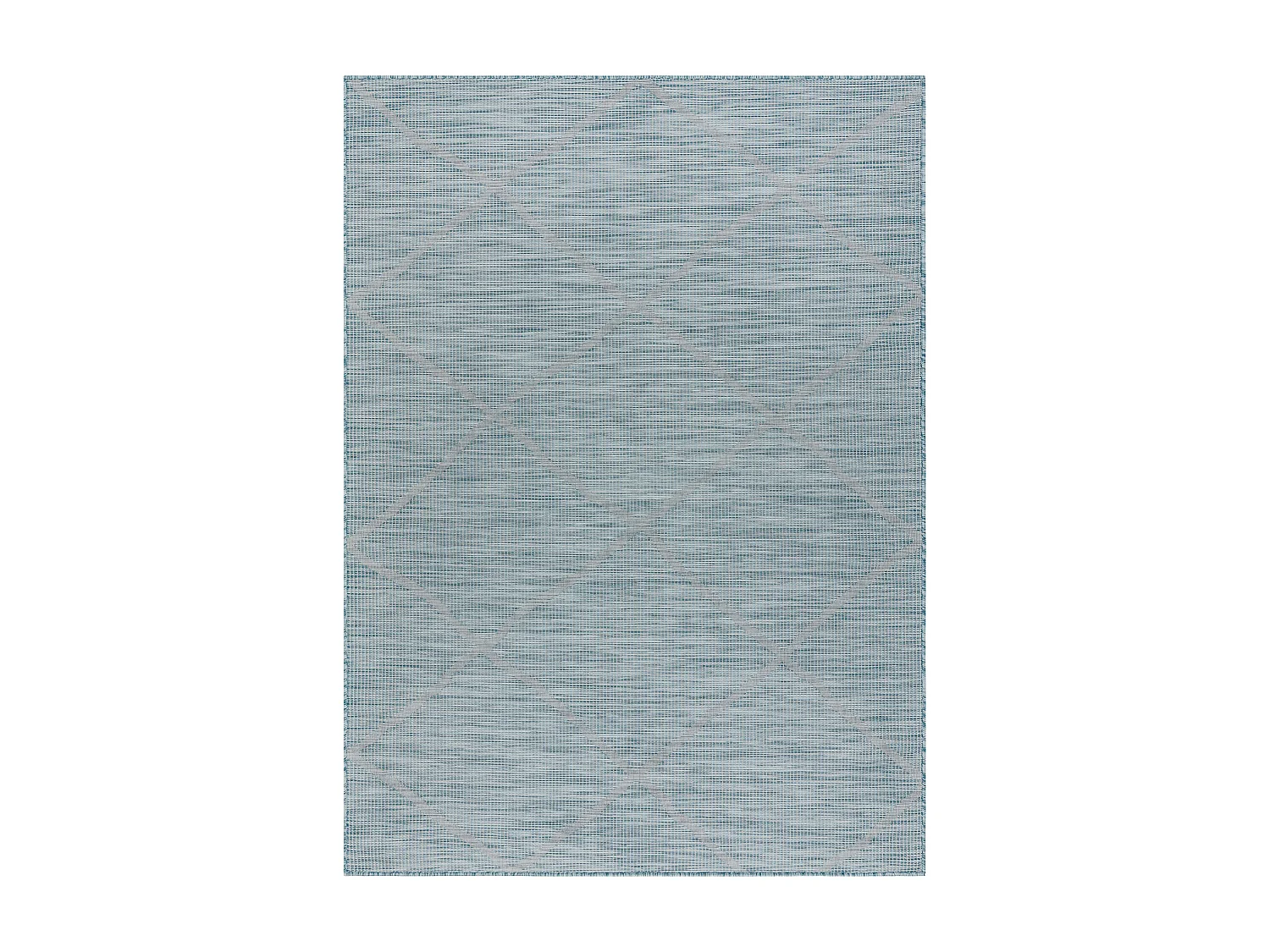 Tappeto SIZAL PATIO 3075 Diamanti tessuto piatto - blu acqua 194x290 cm
