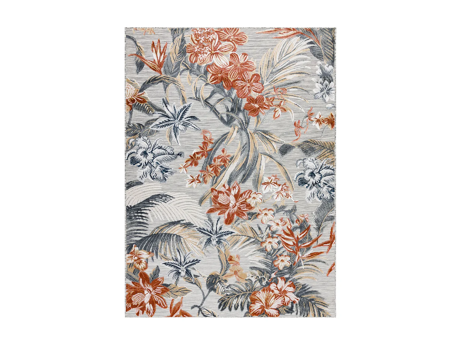 Tapis Structurel BOTANIC 65262 fleurs, tissé à plat sur balcon, terr 157x220 cm
