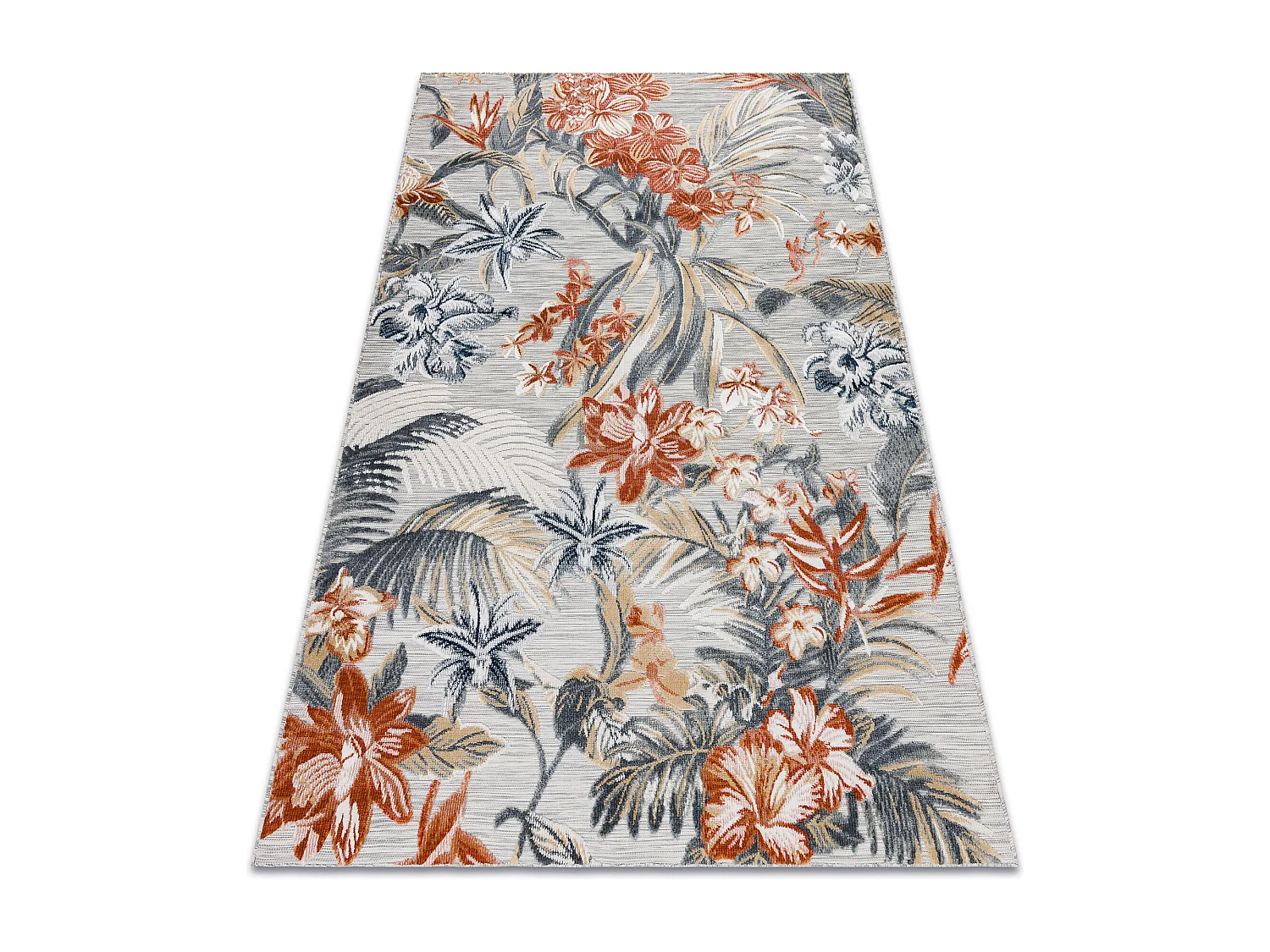 Tapis Structurel BOTANIC 65262 fleurs, tissé à plat sur balcon, terr 157x220 cm