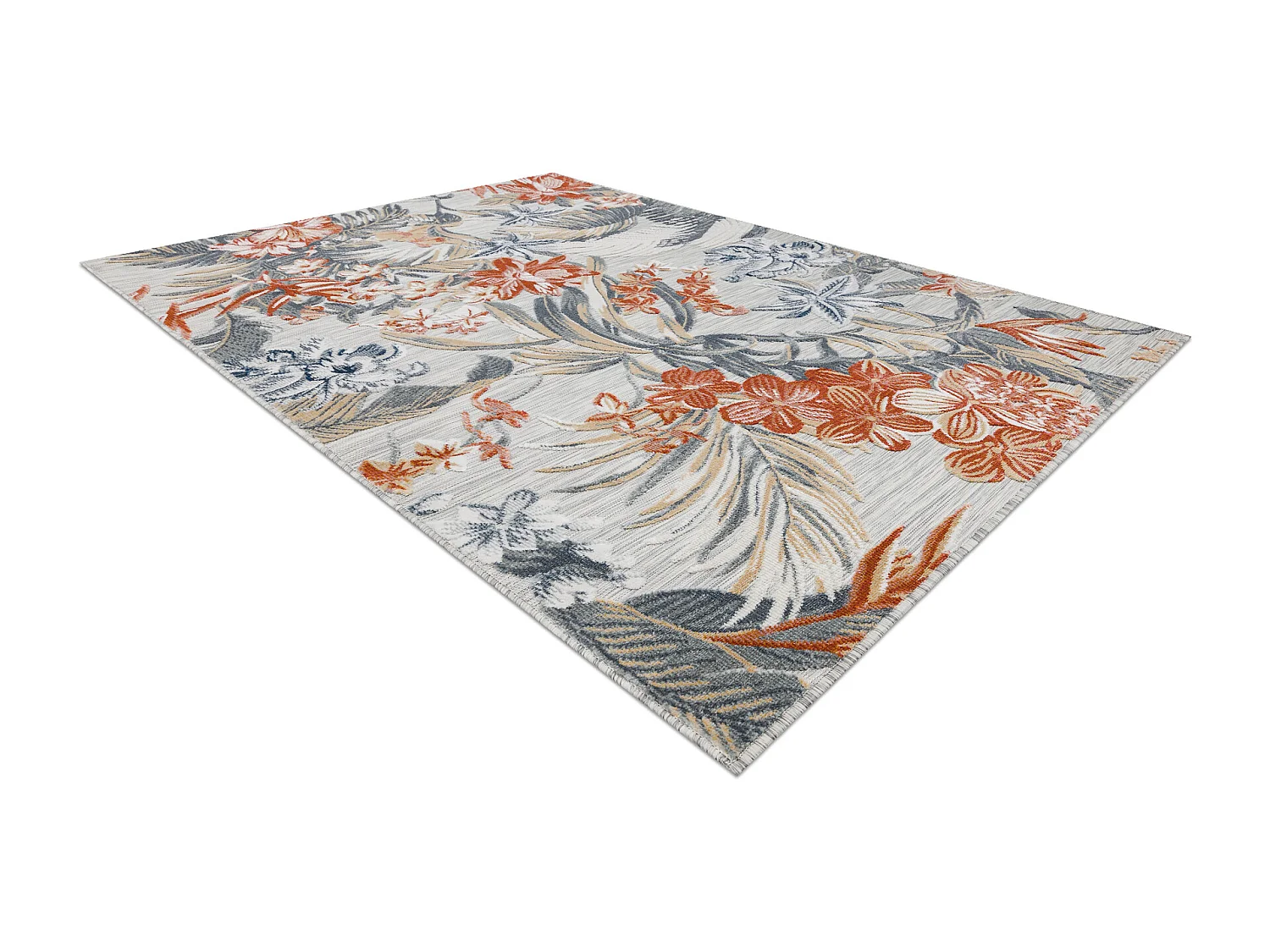 Tapis Structurel BOTANIC 65262 fleurs, tissé à plat sur balcon, terr 157x220 cm