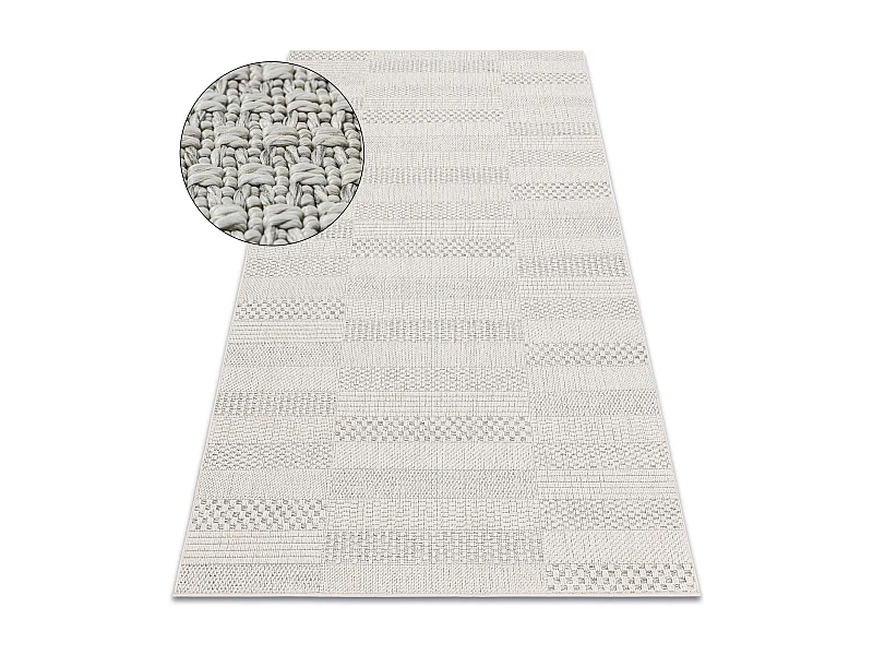Tapis ORIGI 3736 crème - Planches ficelle SISAL tissée à plat 272x370 cm