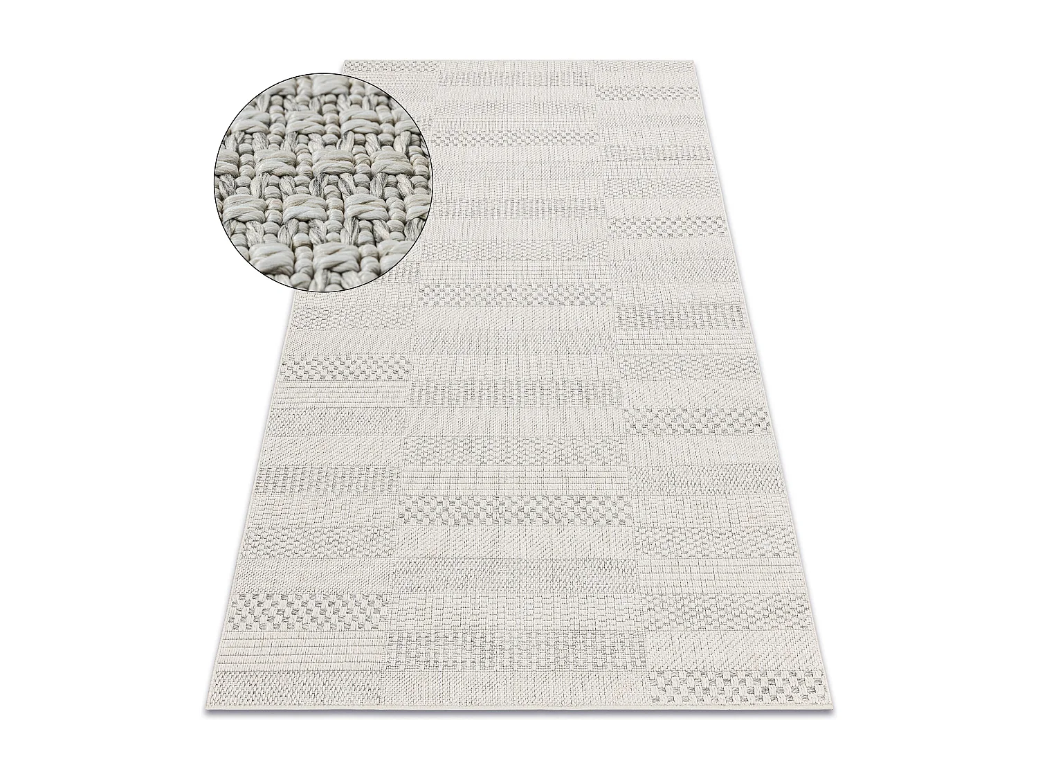 Tapis ORIGI 3736 crème - Planches ficelle SISAL tissée à plat 272x370 cm