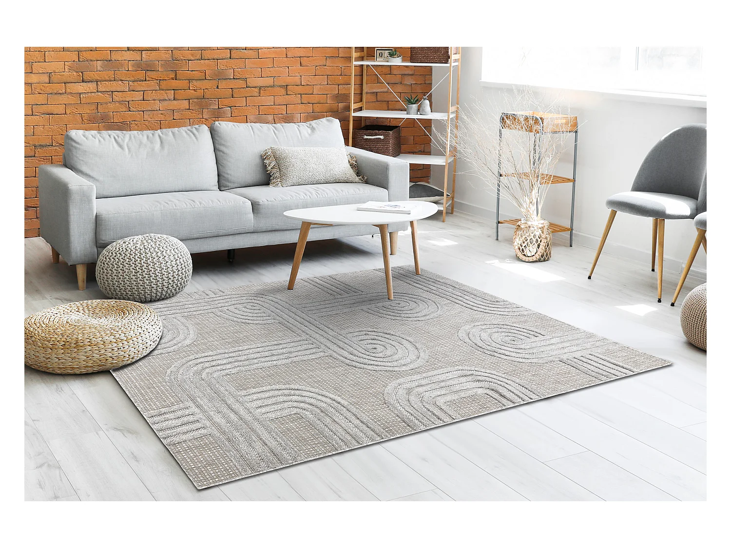 Dywan SANTO SZNURKOWY SIZAL 1001 Geometryczny szary  200x290 cm