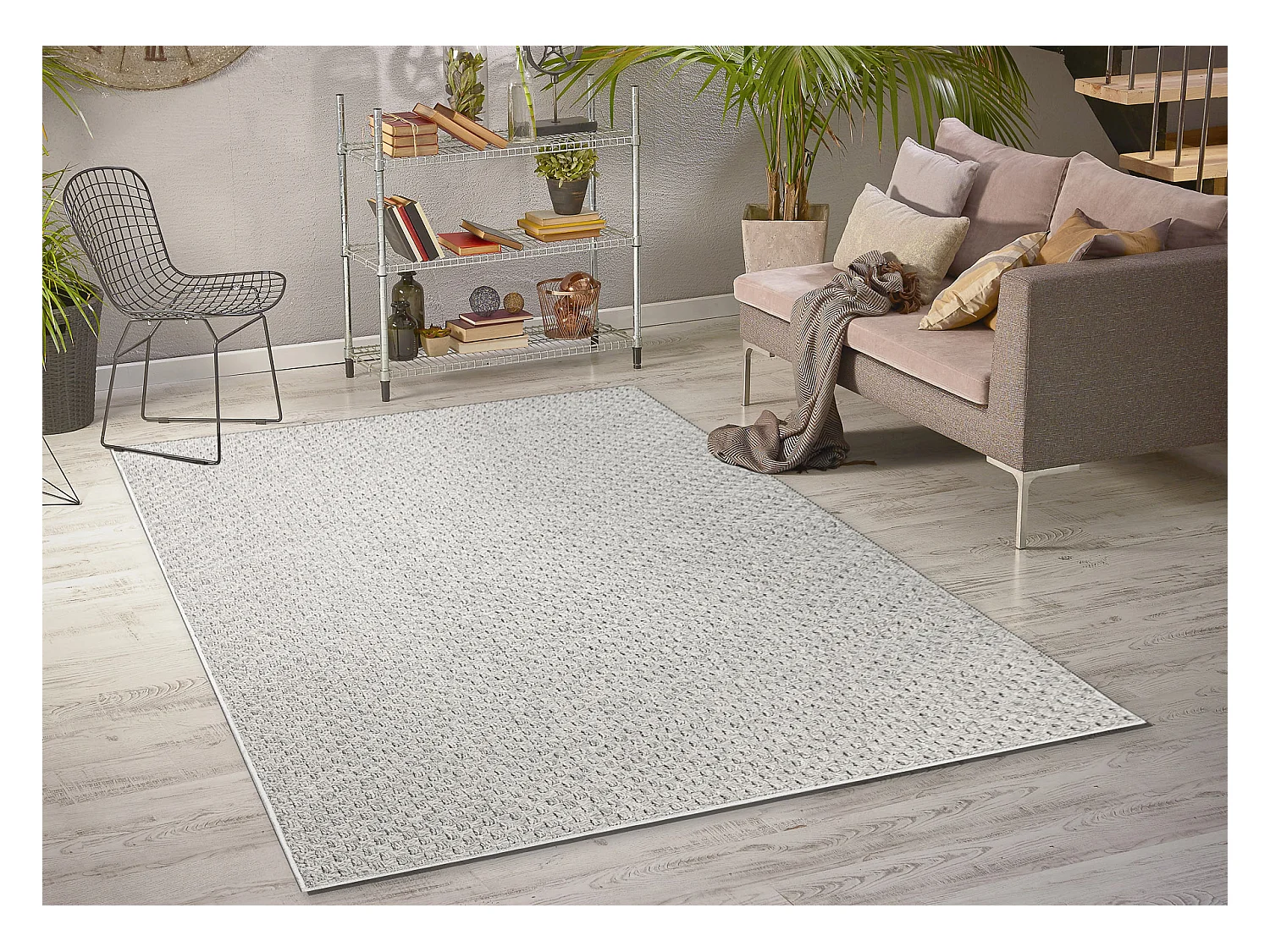 Tapis ORIGI 3661 gris - ficelle SISAL tissée à plat 194x290 cm