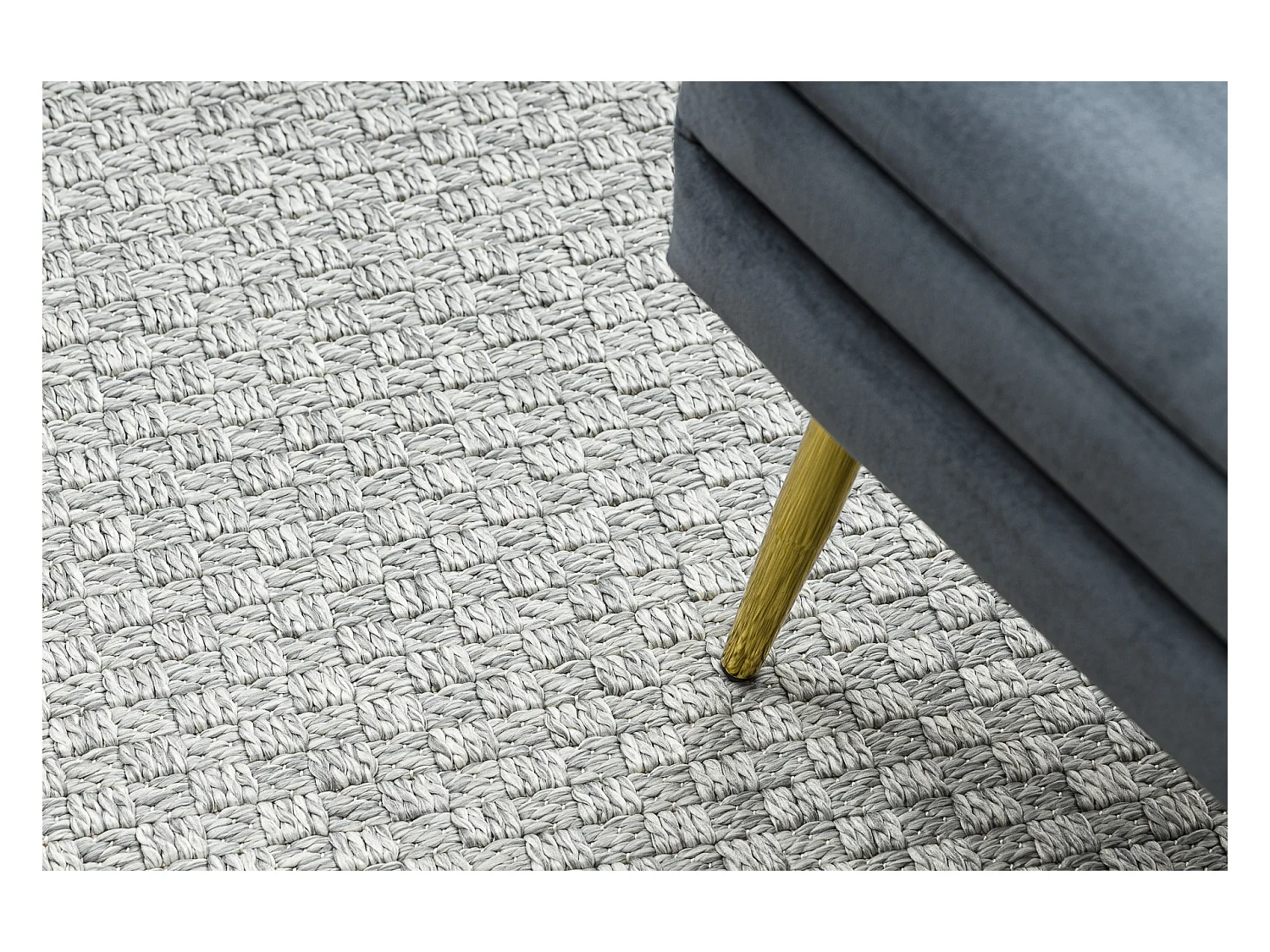 Tapis ORIGI 3661 gris - ficelle SISAL tissée à plat 194x290 cm