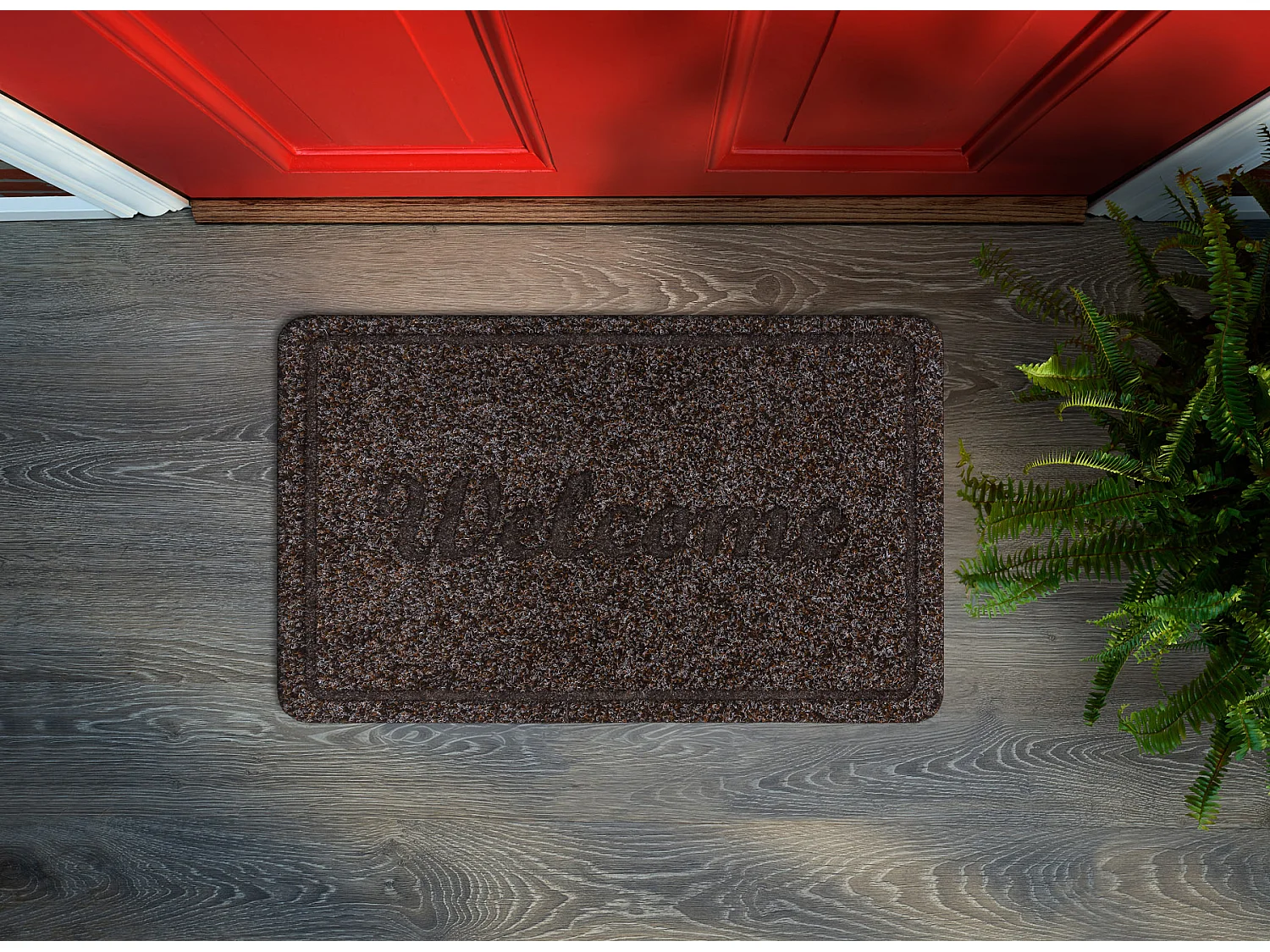 Doormate anti-deslizamento WELCOME 7097 exterior, interior em - castan 40x60 cm