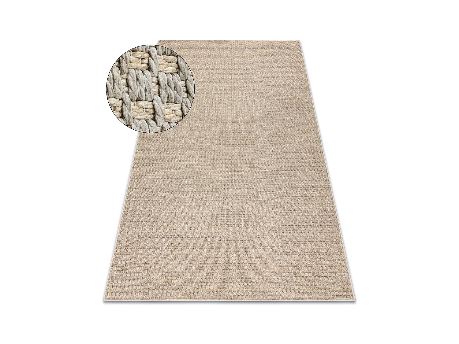 Tapis ORIGI 3561 beige - ficelle SISAL tissée à plat 194x290 cm