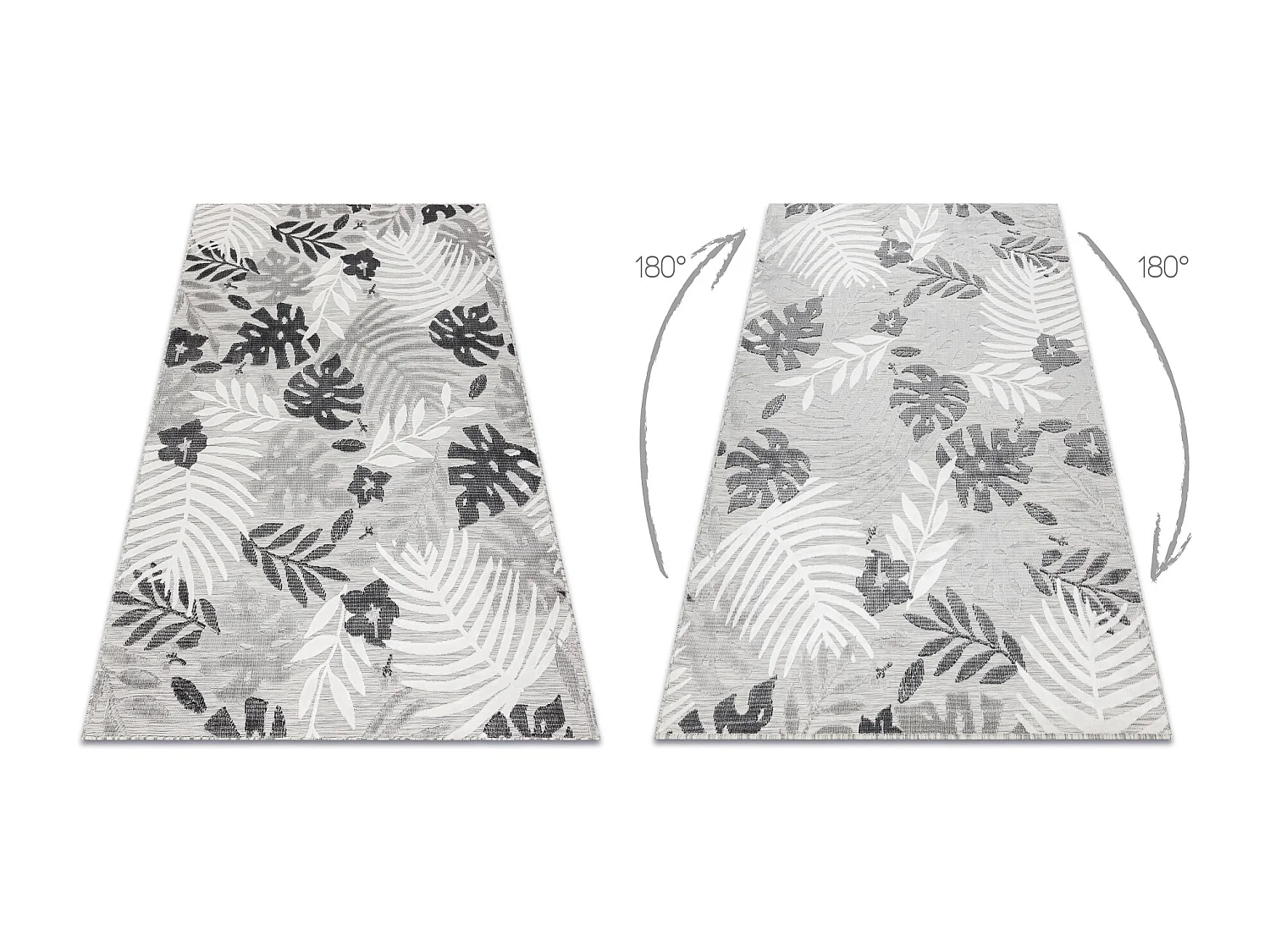 Tapis Structurel BOTANIC 65245 Feuilles de monstère tissé à plat su 176x270 cm