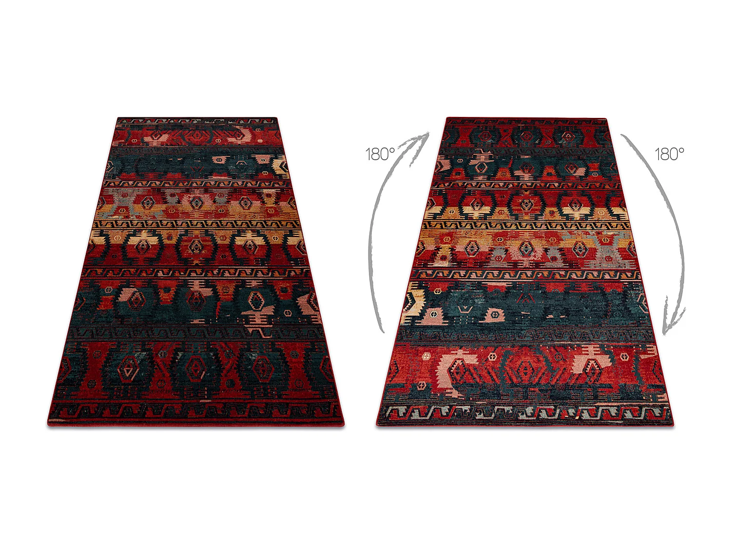 Tapis en laine OMEGA TAPAS ethnique bleu foncé 200x300 cm