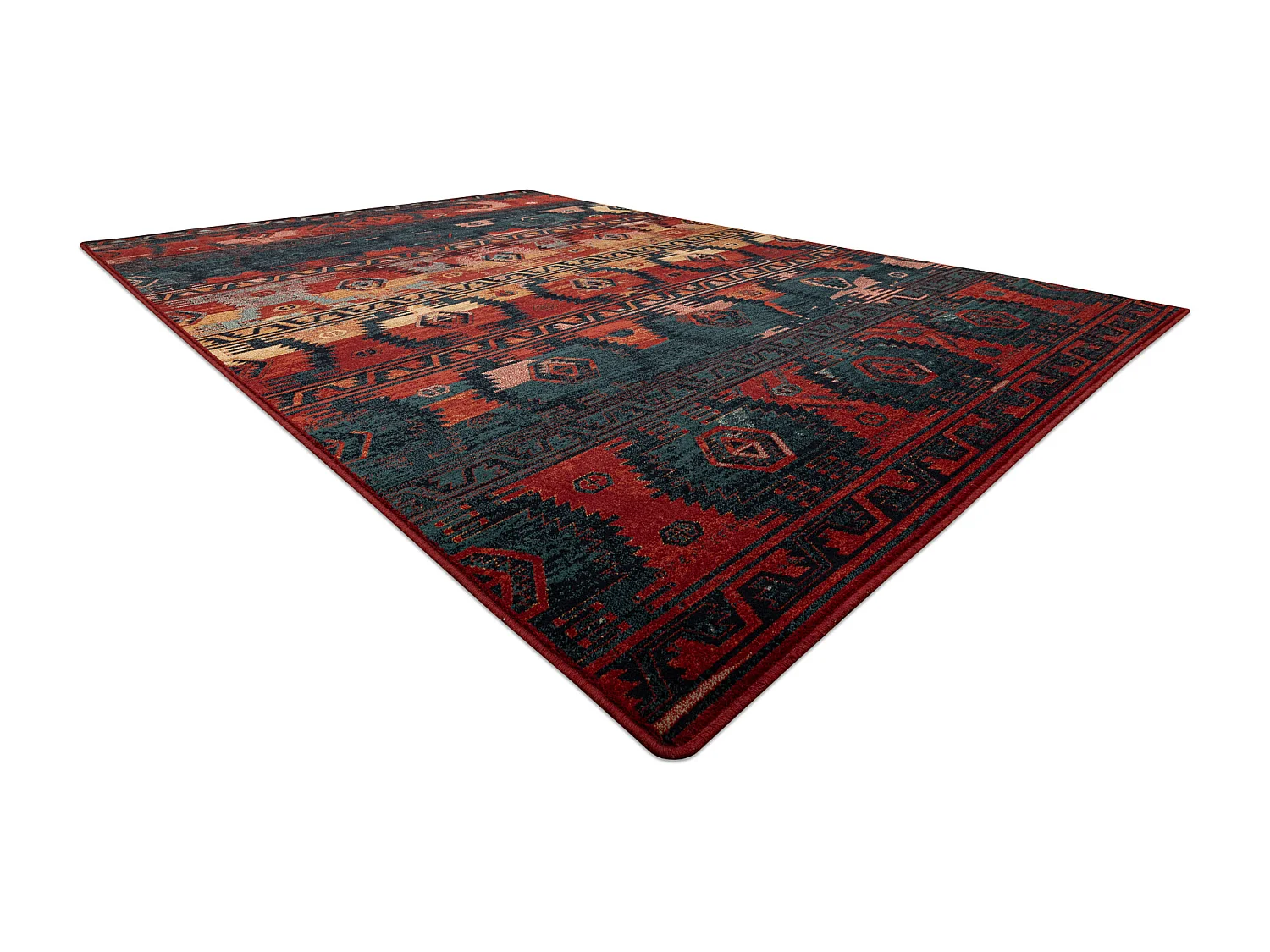 Tapis en laine OMEGA TAPAS ethnique bleu foncé 200x300 cm