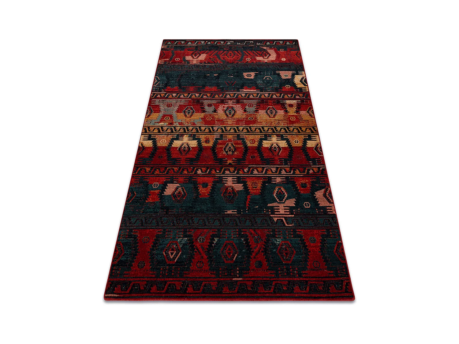 Tapis en laine OMEGA TAPAS ethnique bleu foncé 200x300 cm