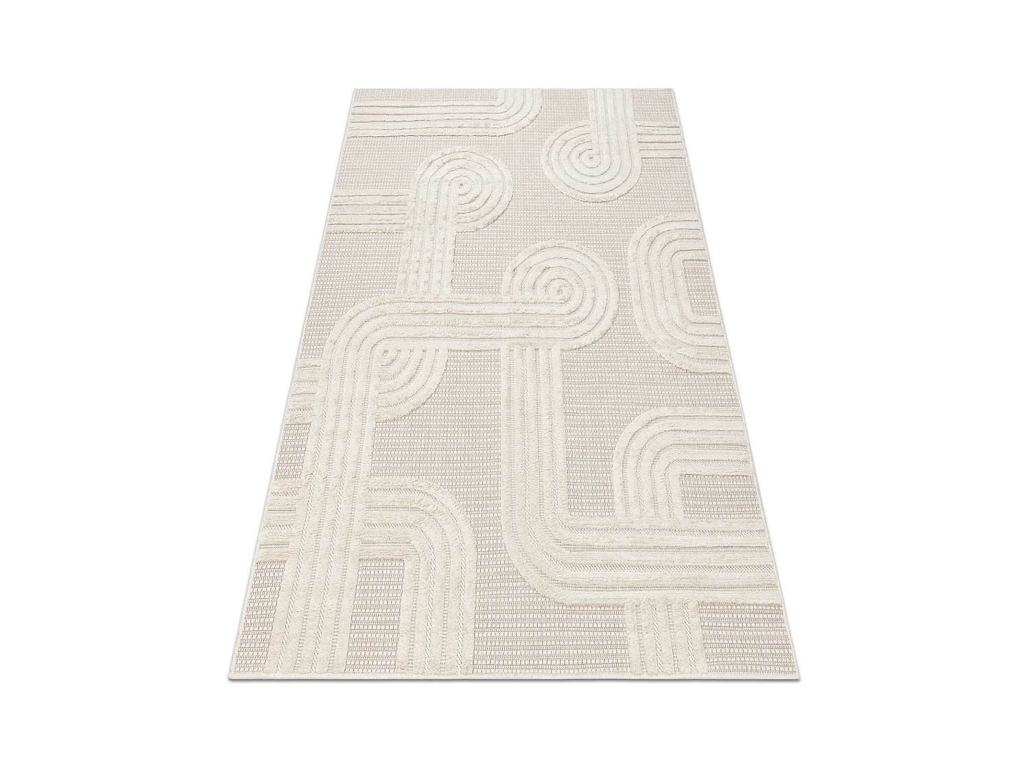 Tapis SANTO SIZAL 1001 géométrique blanc 140x190 cm