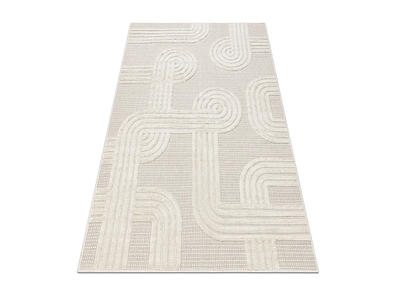 Tapis SANTO SIZAL 1001 géométrique blanc 140x190 cm