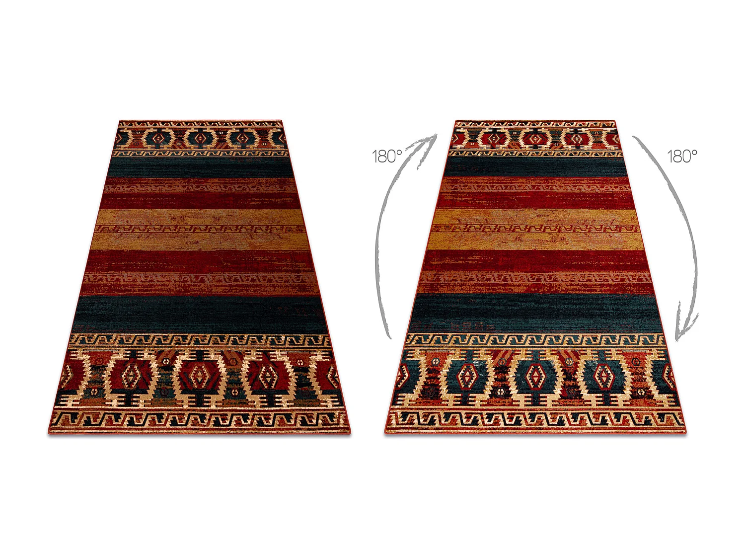 Alfombra de lana OMEGA VRITTI étnico rubí 200x300 cm