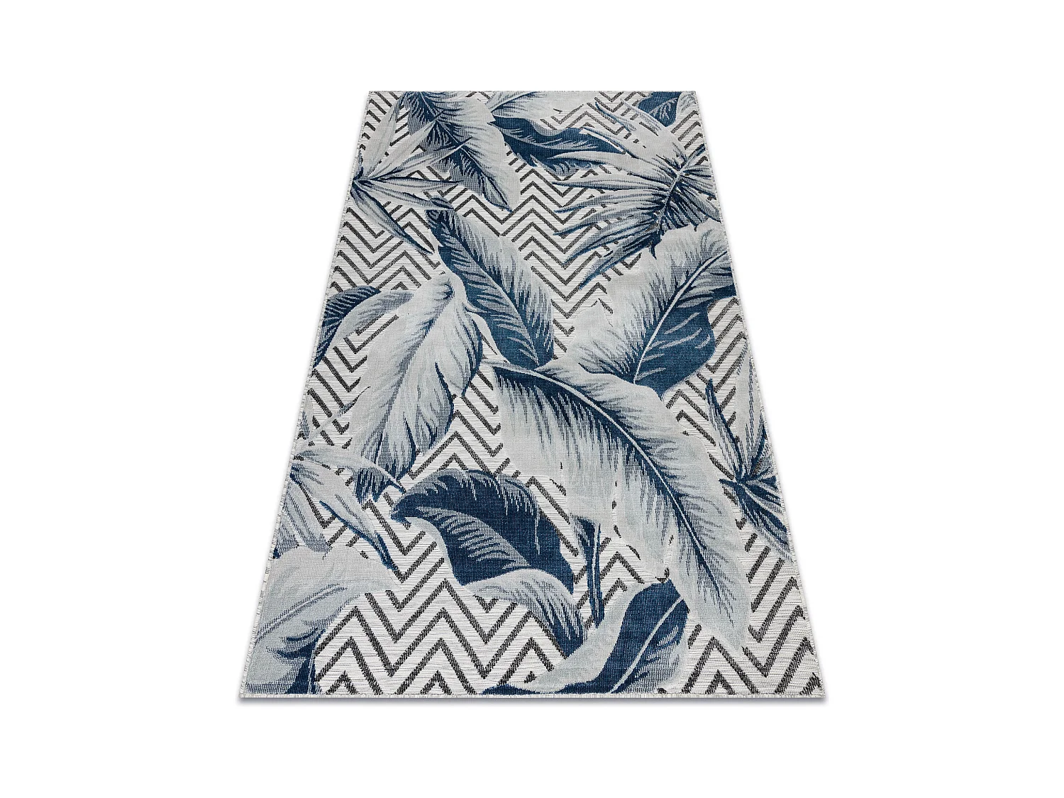 Tapis Structurel BOTANIC 65242 Plumes, zigzag, tissé à plat sur balc 176x270 cm