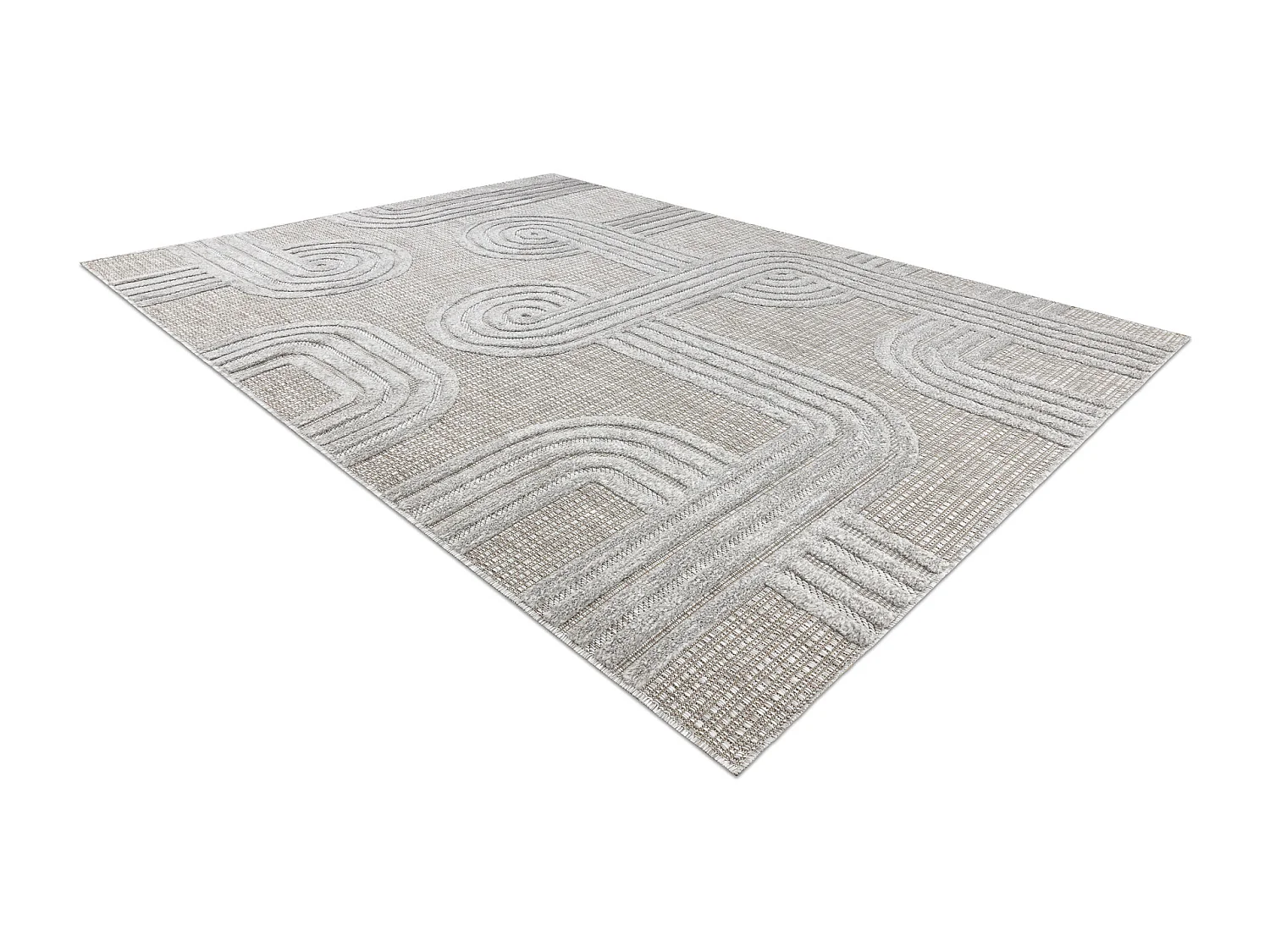 Tapis SANTO SIZAL 1001 géométrique gris  80x150 cm