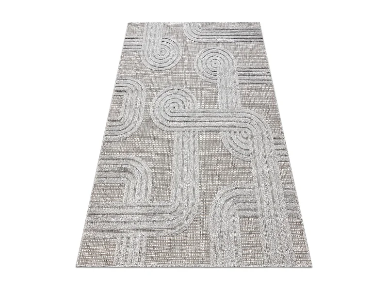 Tapis SANTO SIZAL 1001 géométrique gris  80x150 cm