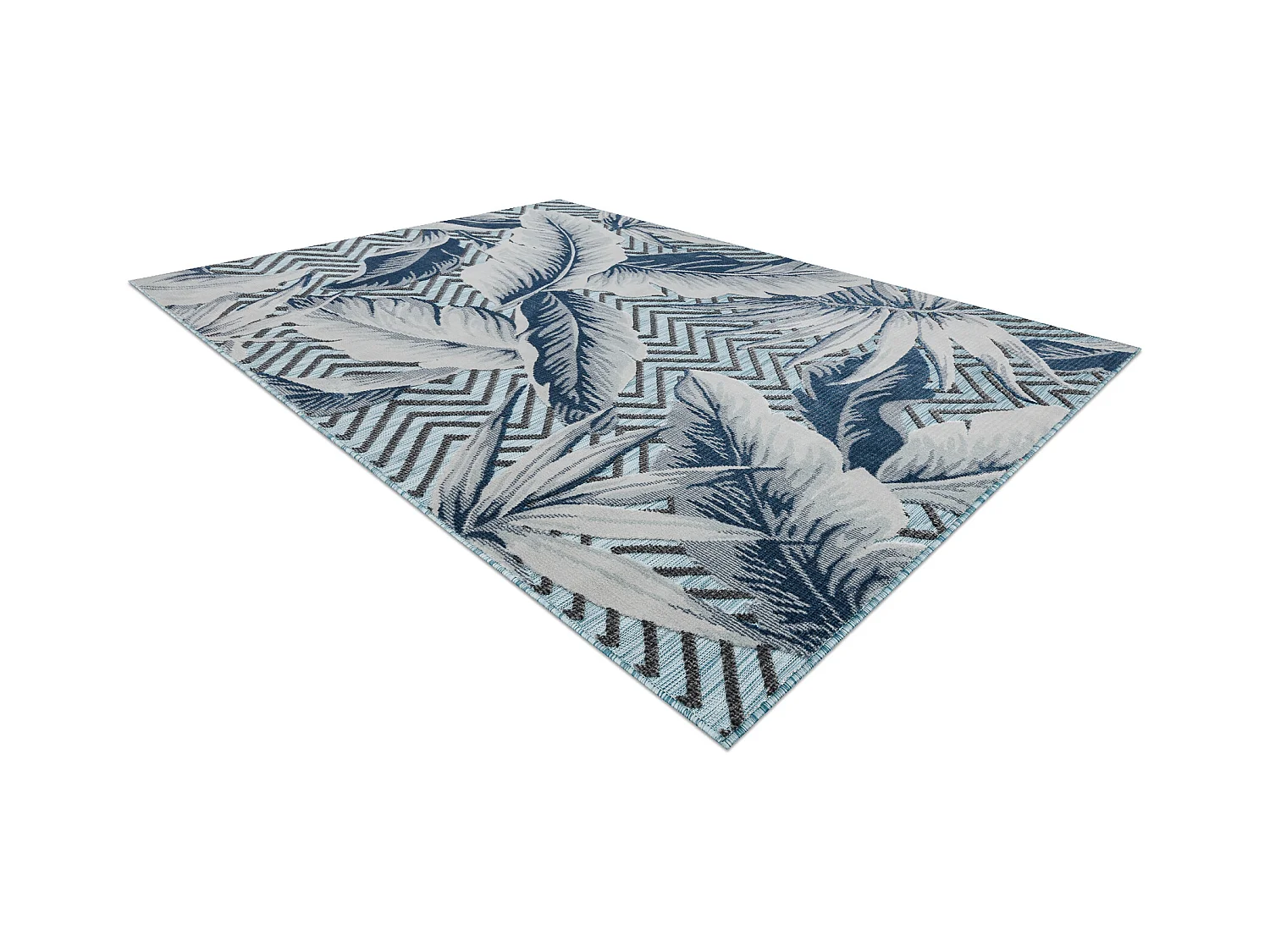 Tapis Structurel BOTANIC 65242 Plumes, zigzag, tissé à plat sur balc 176x270 cm