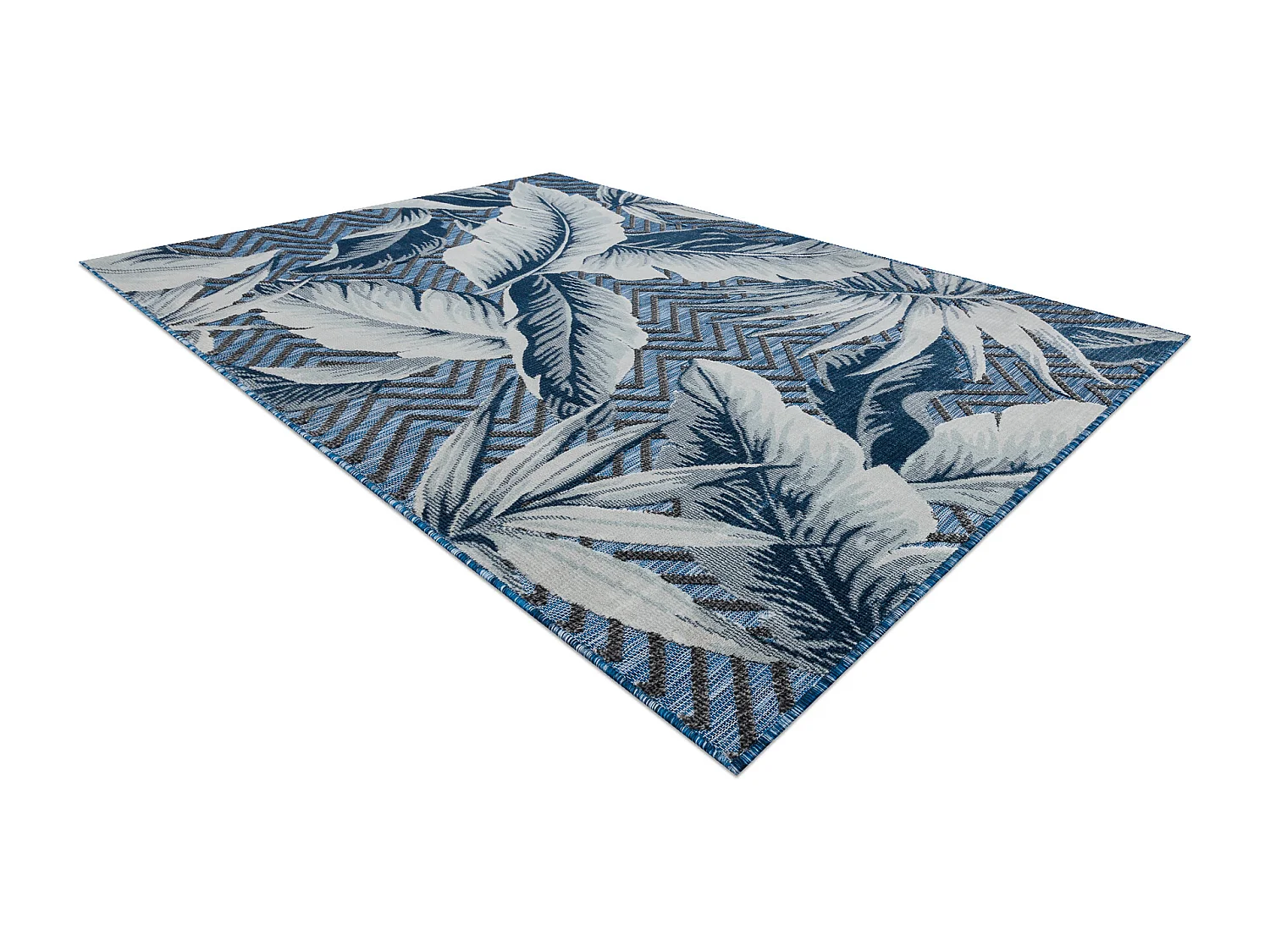 Tapis Structurel BOTANIC 65242 Plumes, zigzag, tissé à plat sur balc 176x270 cm