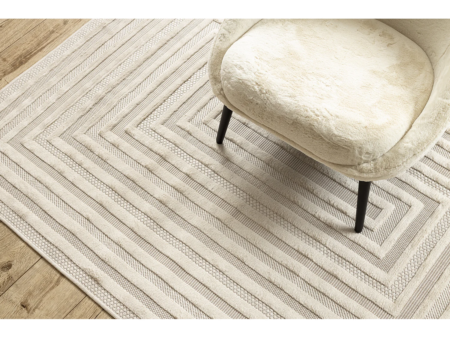 Alfombra SANTO sisal 0999 geométrica blanco 140x190 cm