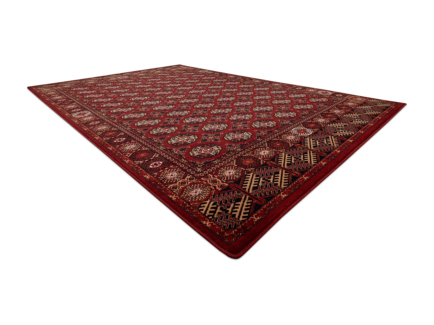 Tapis en laine OMEGA BUCHARA Cadre, cercles rubis 235x350 cm