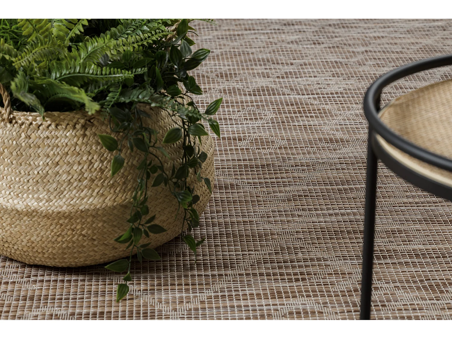 Tapis SIZAL PATIO 3077 Boho tissé à plat - naturel, beige 194x290 cm