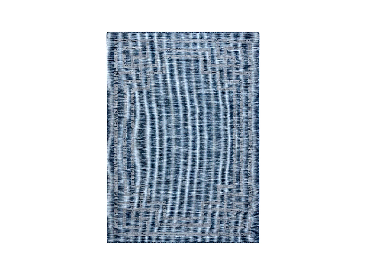 Tapis SIZAL PATIO 3071 grec tissé à plat bleu foncé / beige 194x290 cm