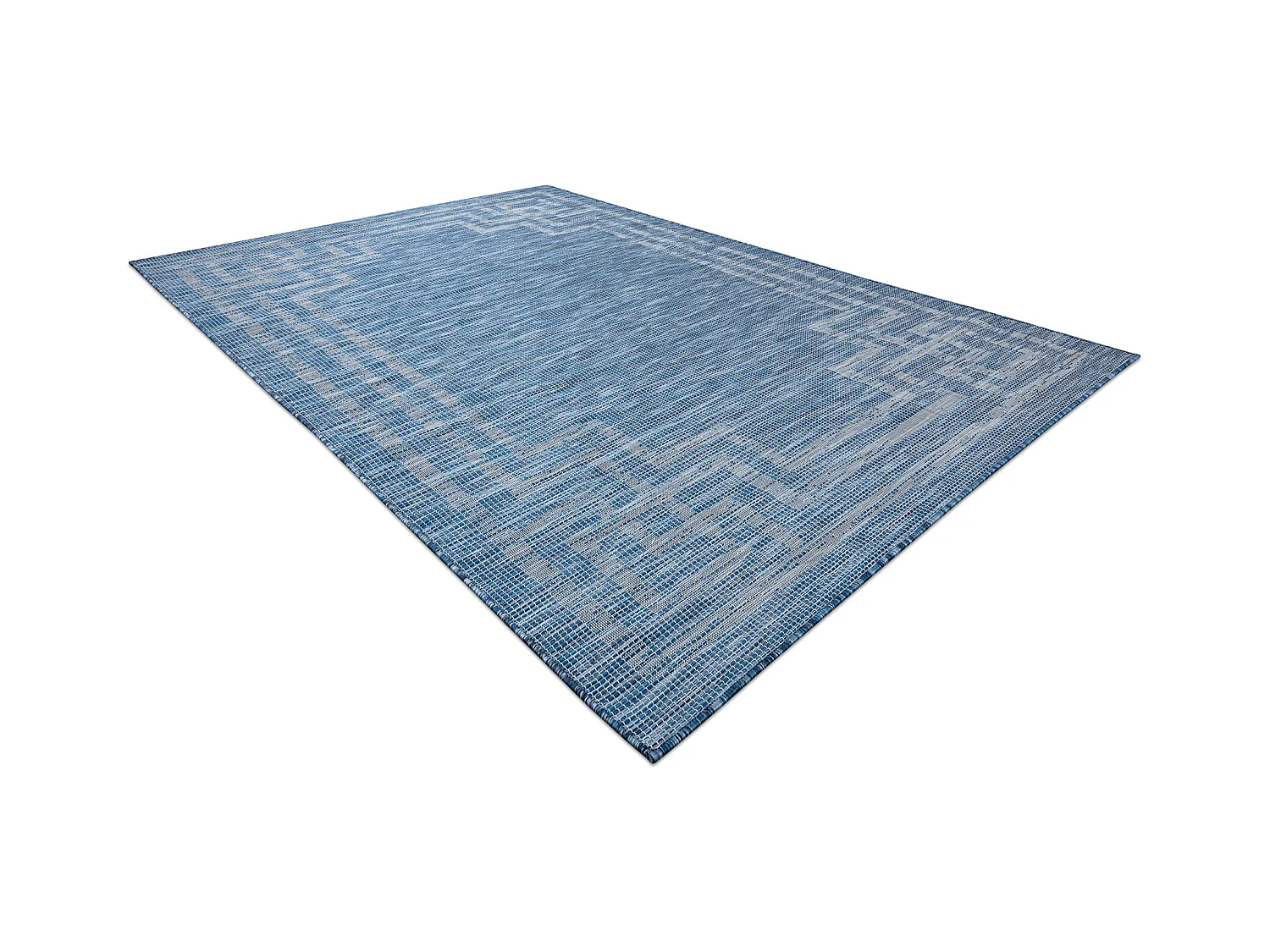 Tapis SIZAL PATIO 3071 grec tissé à plat bleu foncé / beige 194x290 cm