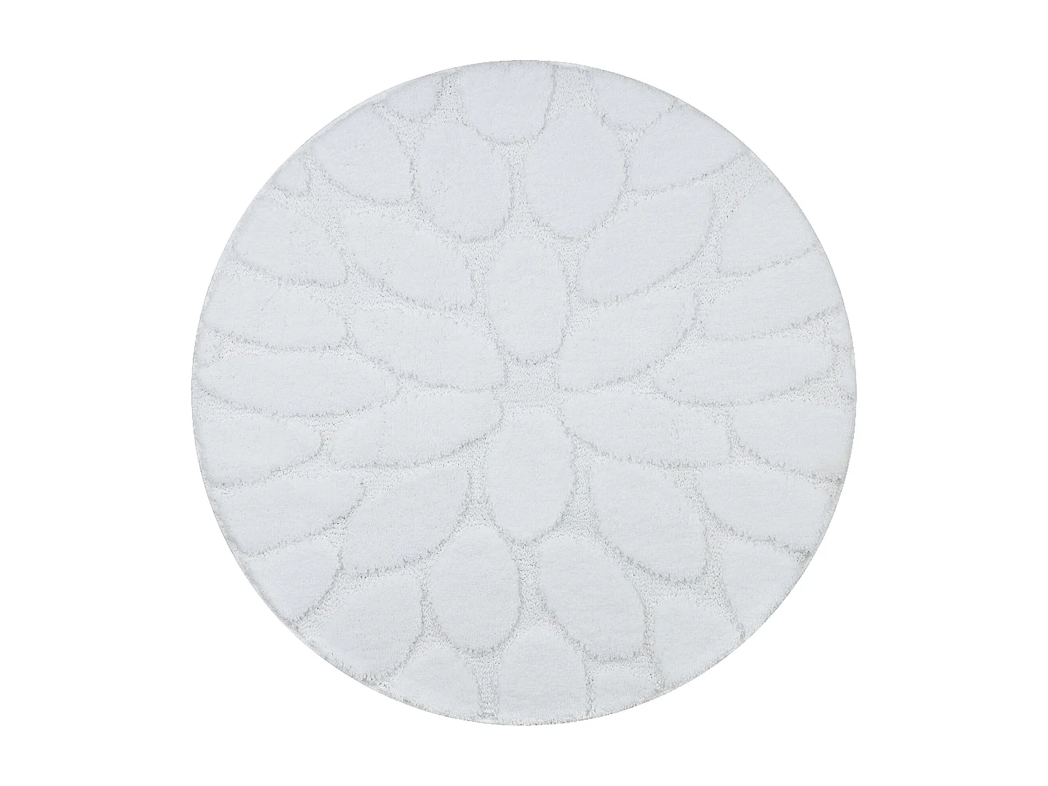 Badteppich SUPREME Kreis STONES, Steine, rutschfest, weich – weiß cercle 50 cm