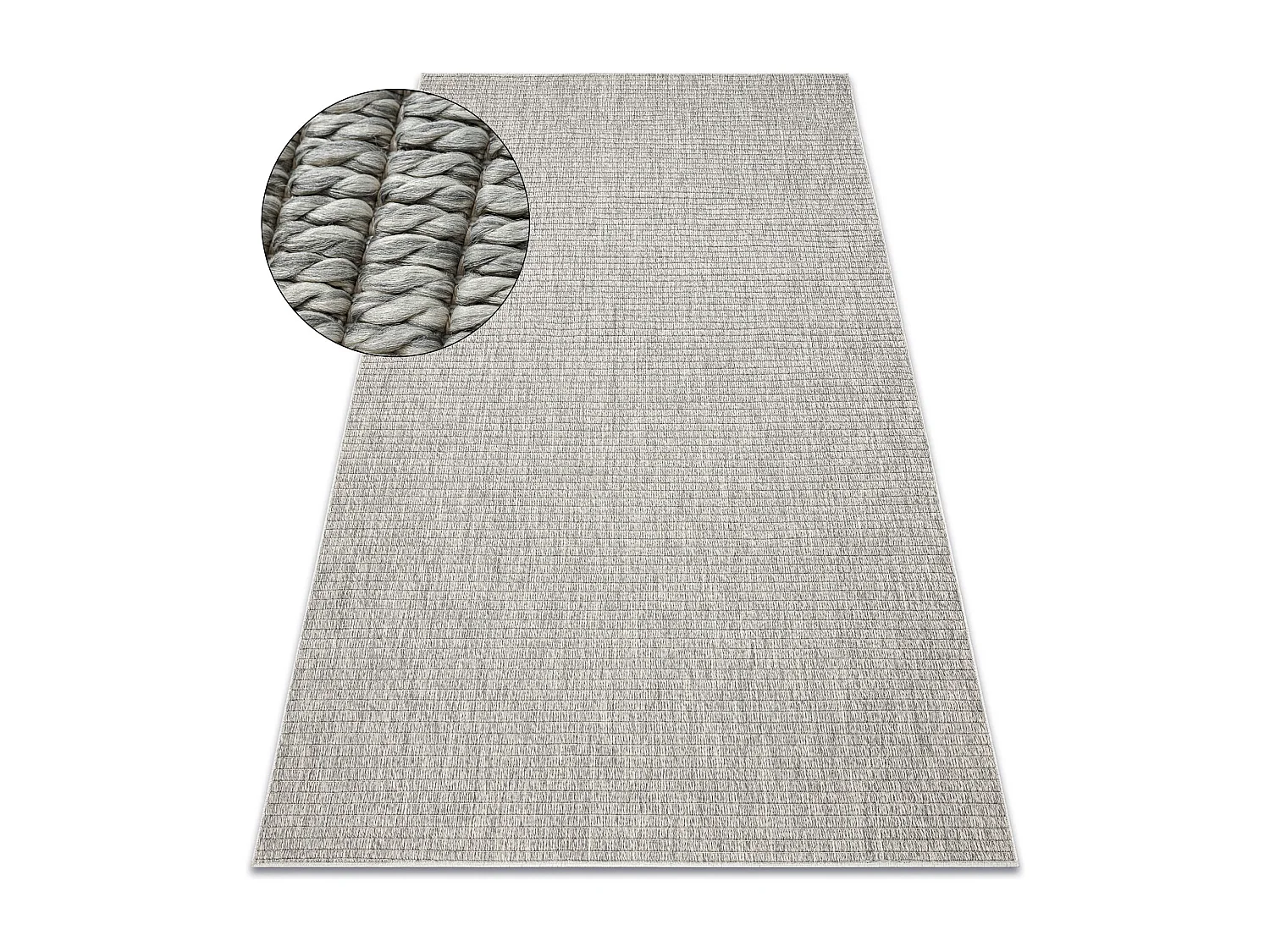 Tapis ORIGI 3583 gris - ficelle SISAL tissée à plat 194x290 cm
