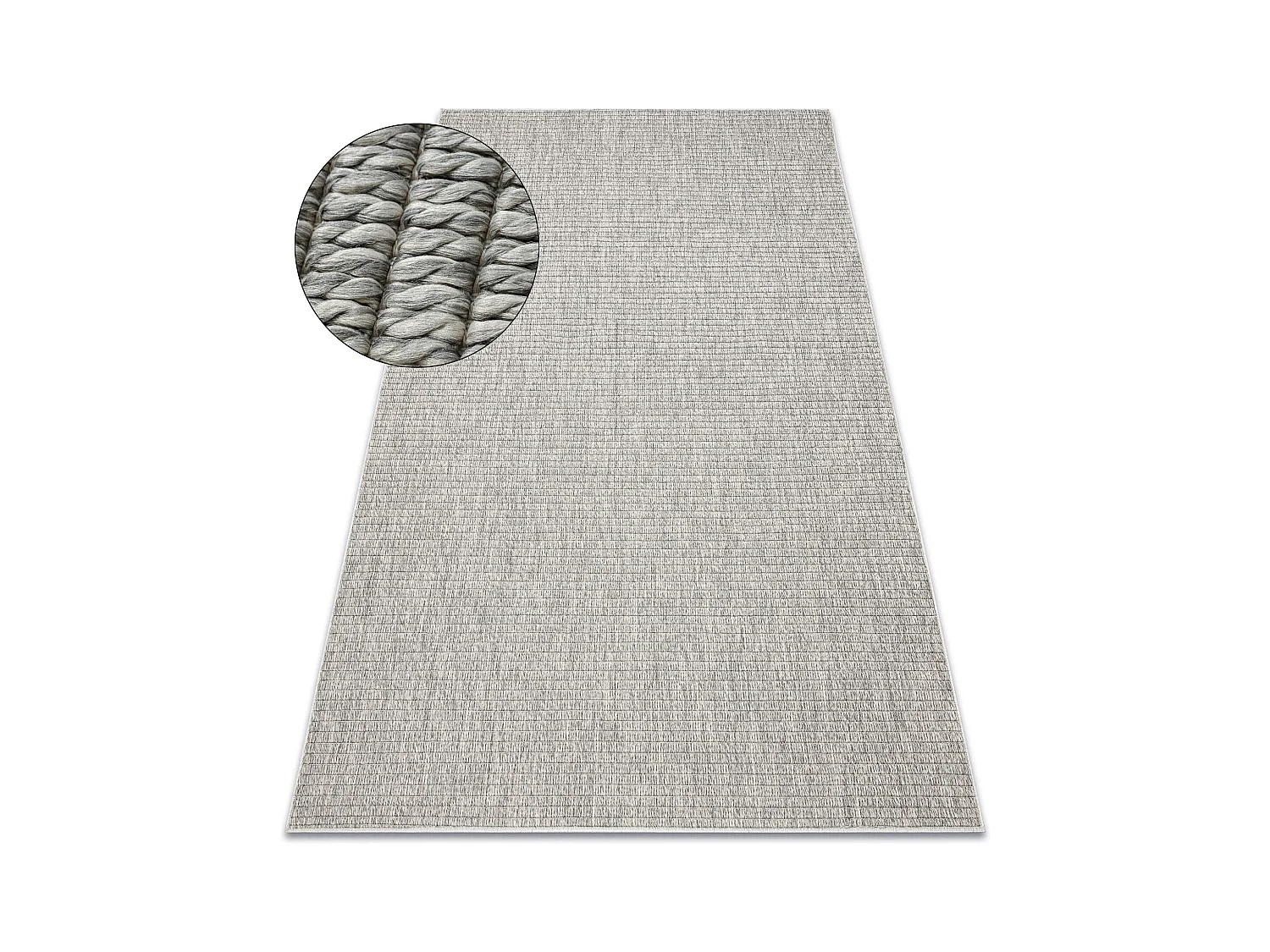 Tapis ORIGI 3583 gris - ficelle SISAL tissée à plat 194x290 cm