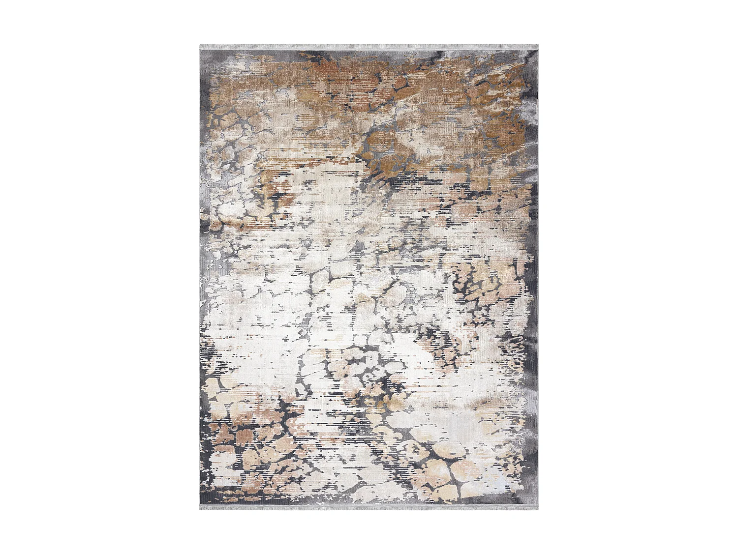 Tapis LUCE 74 moderne Pavage brique vintage - Structural gris / moutar 154x220 cm