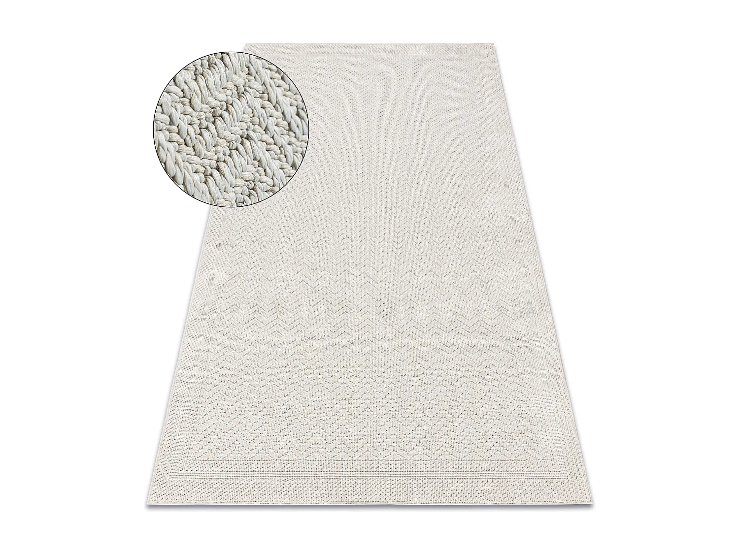 Tappeto ORIGI 3739 crema - Telaio, spina di pesce cordoncino in SISAL  116x170 cm