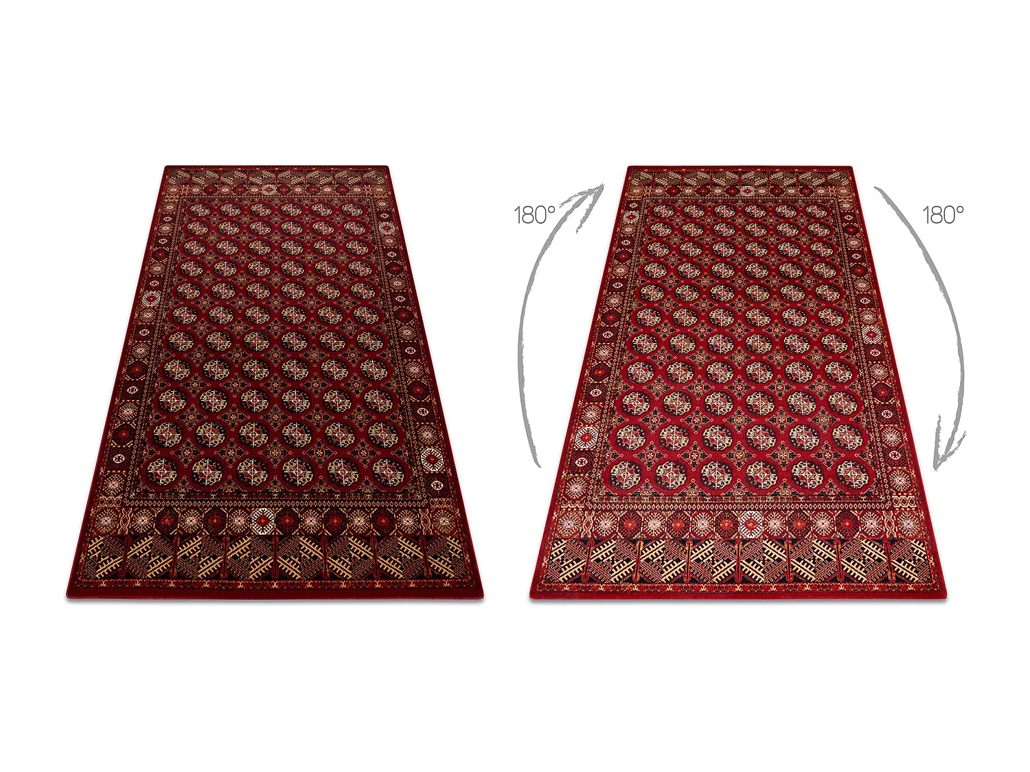 Tapis en laine OMEGA BUCHARA Cadre, cercles rubis 170x235 cm