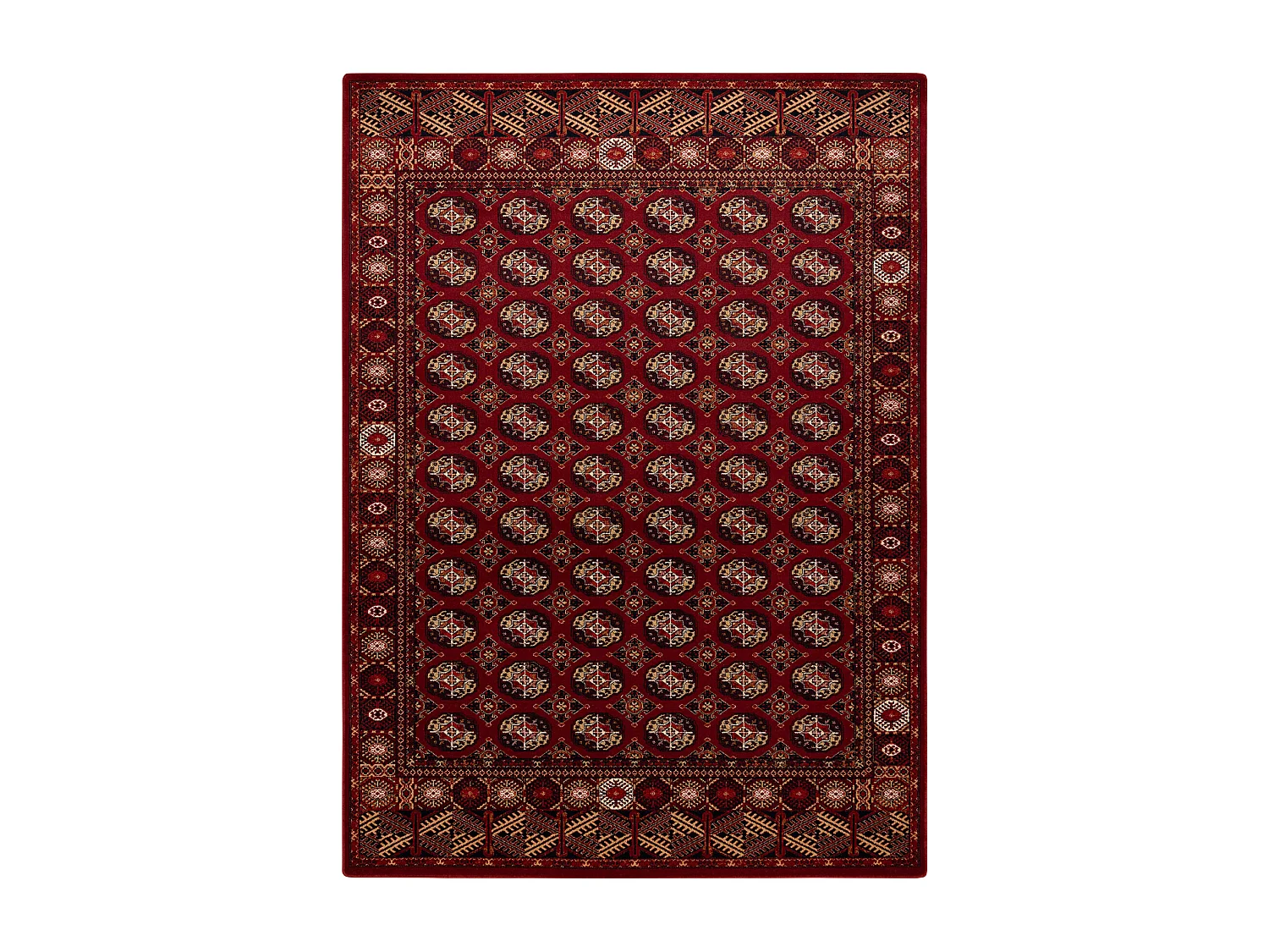 Tapis en laine OMEGA BUCHARA Cadre, cercles rubis 170x235 cm