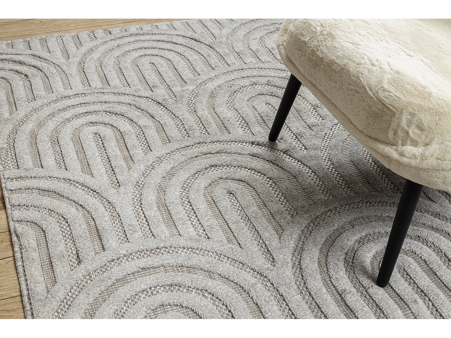 Teppich SANTO SISAL 0537 geometrisch grau 80x150 cm