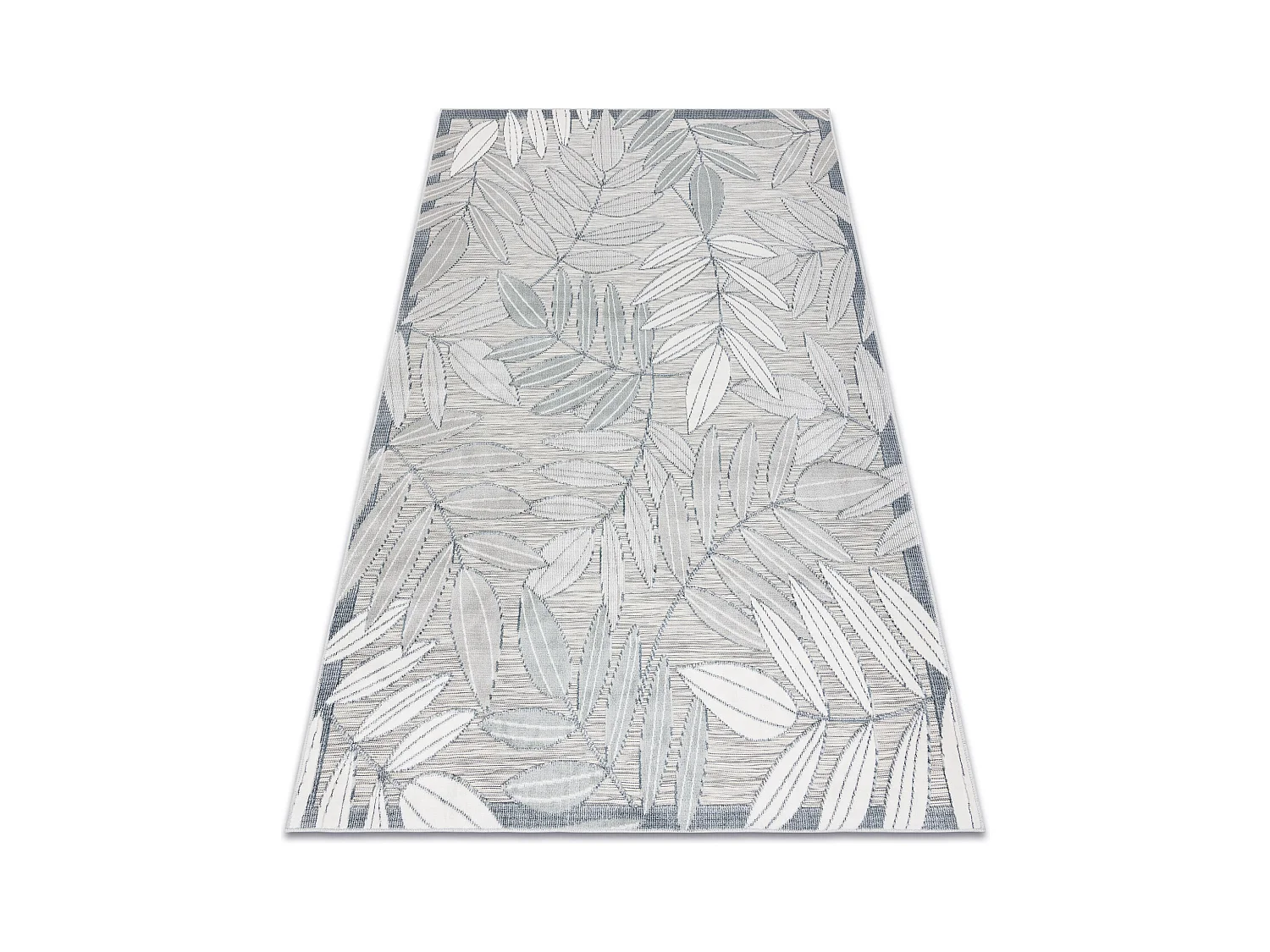 Tapis Structurel BOTANIC 65241 Feuilles tissé à plat sur balcon, ter 196x290 cm
