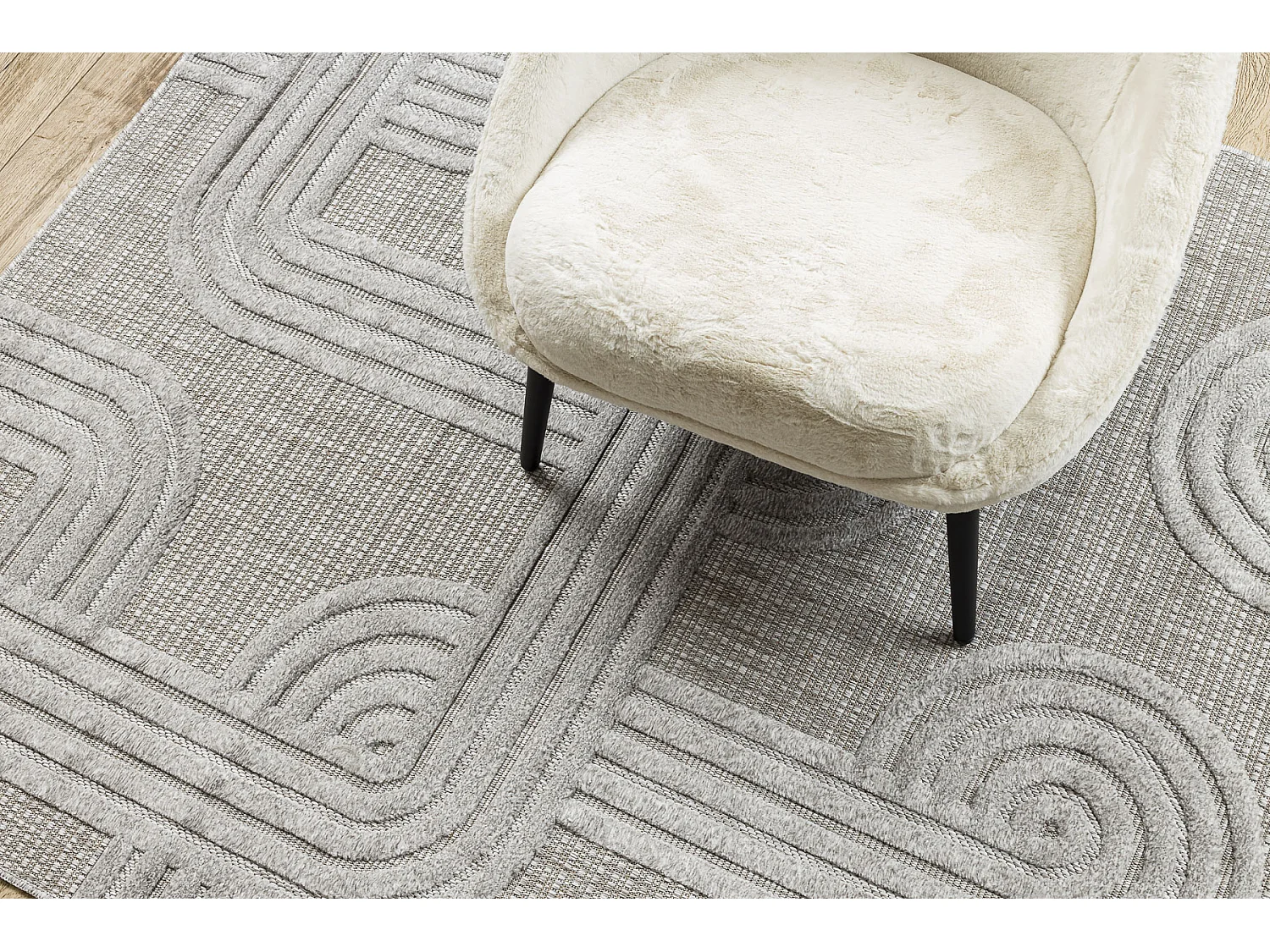 Tapijt SANTO SISAL 1001 geometrisch grijs 140x190 cm