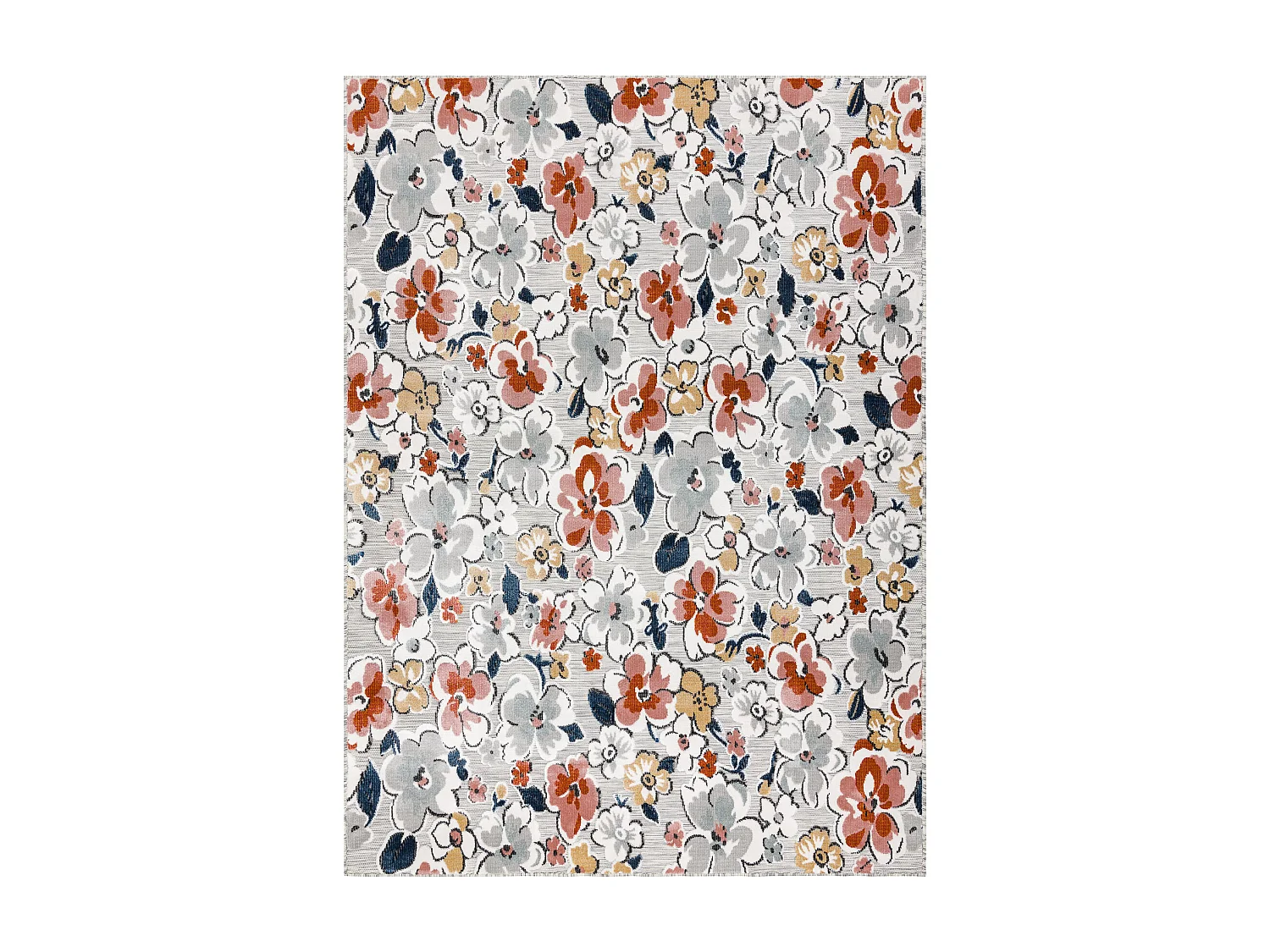 Tapis Structurel BOTANIC 65239 fleurs, tissé à plat sur balcon, terr 157x220 cm