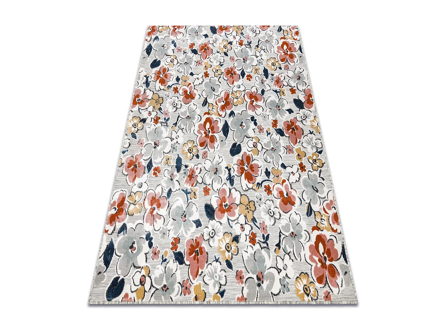 Tapis Structurel BOTANIC 65239 fleurs, tissé à plat sur balcon, terr 157x220 cm