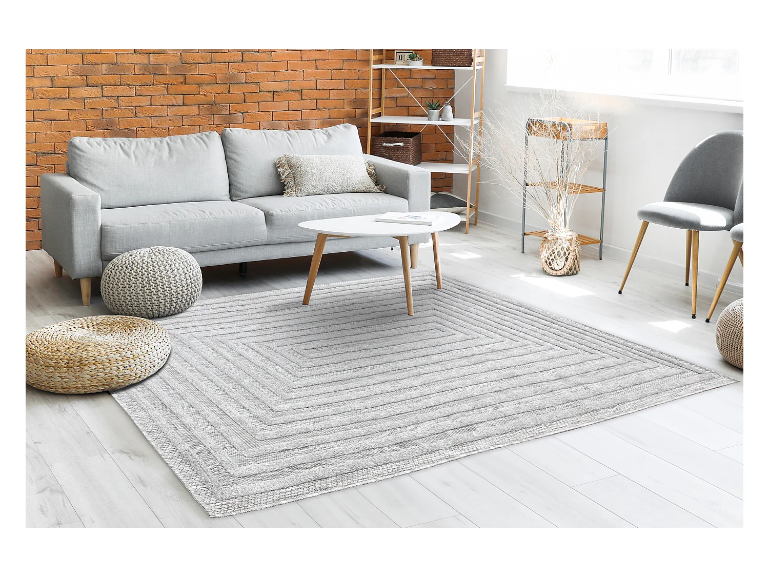 Tapis SANTO SIZAL 0999 géométrique gris  200x290 cm