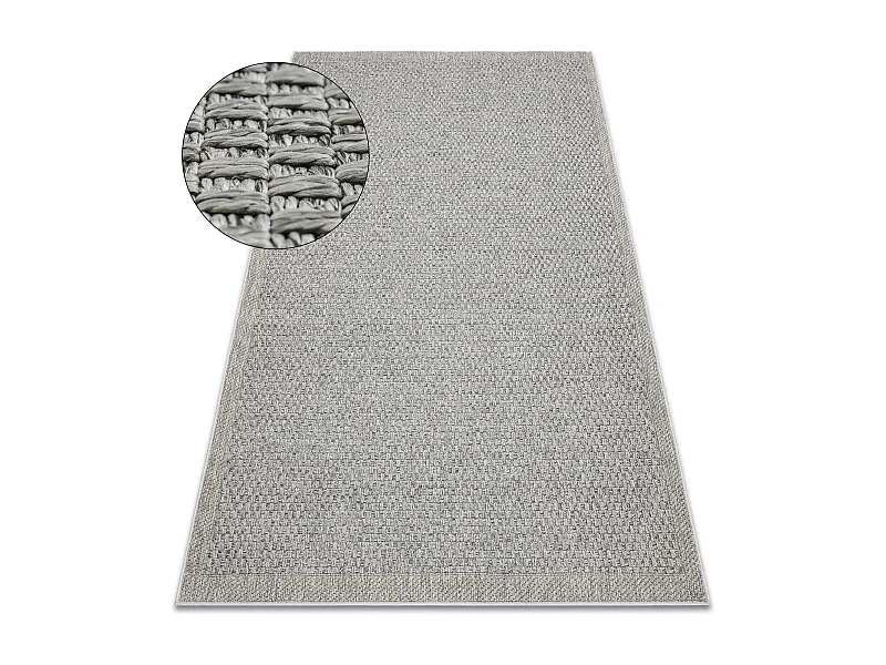 Tapis ORIGI 3667 gris - ficelle SISAL tissée à plat 233x330 cm